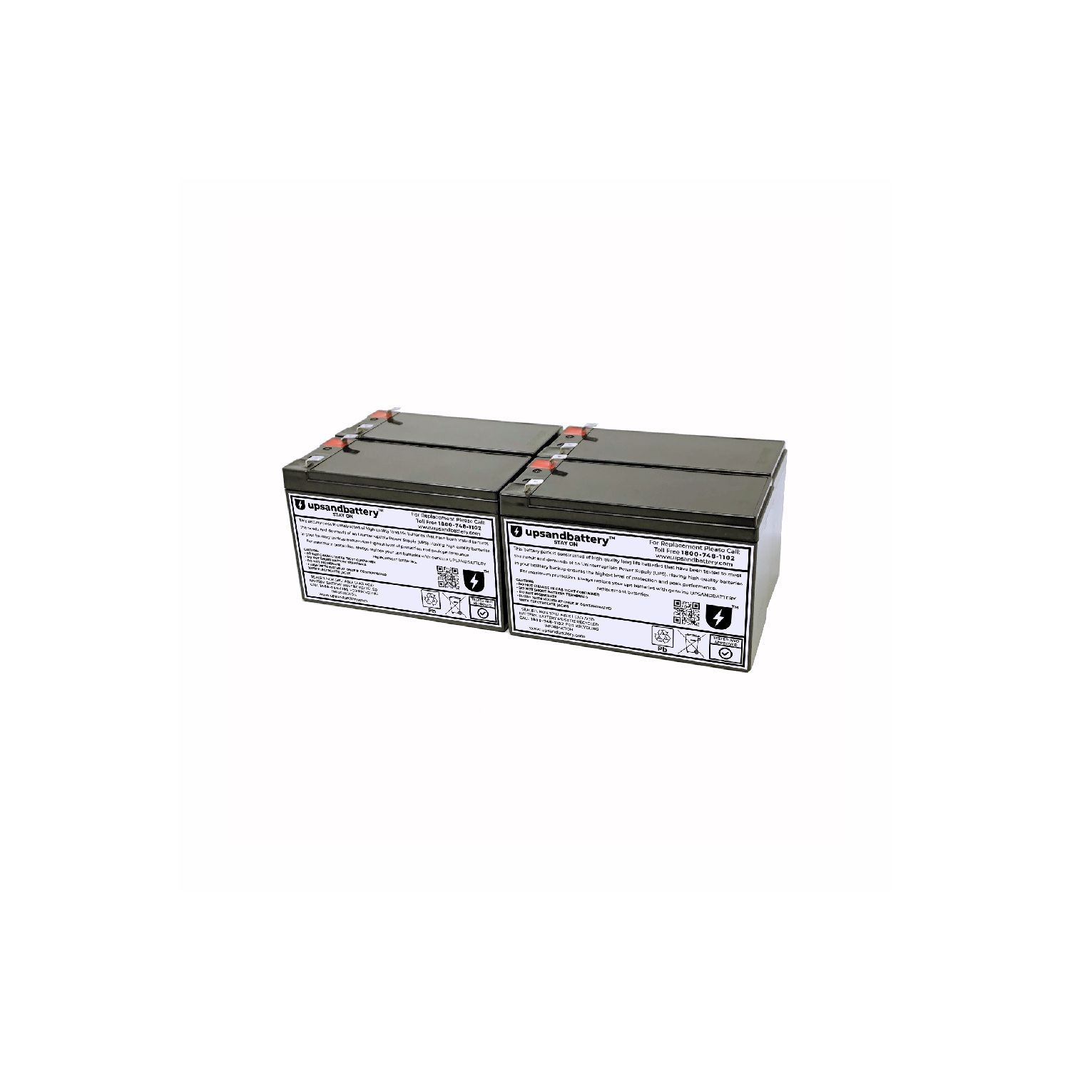 APC UPS Model SMT1000RMI2UC Compatible High-Rate Discharge Series Replacement Battery Backup Set - UPSANDBATTERY™