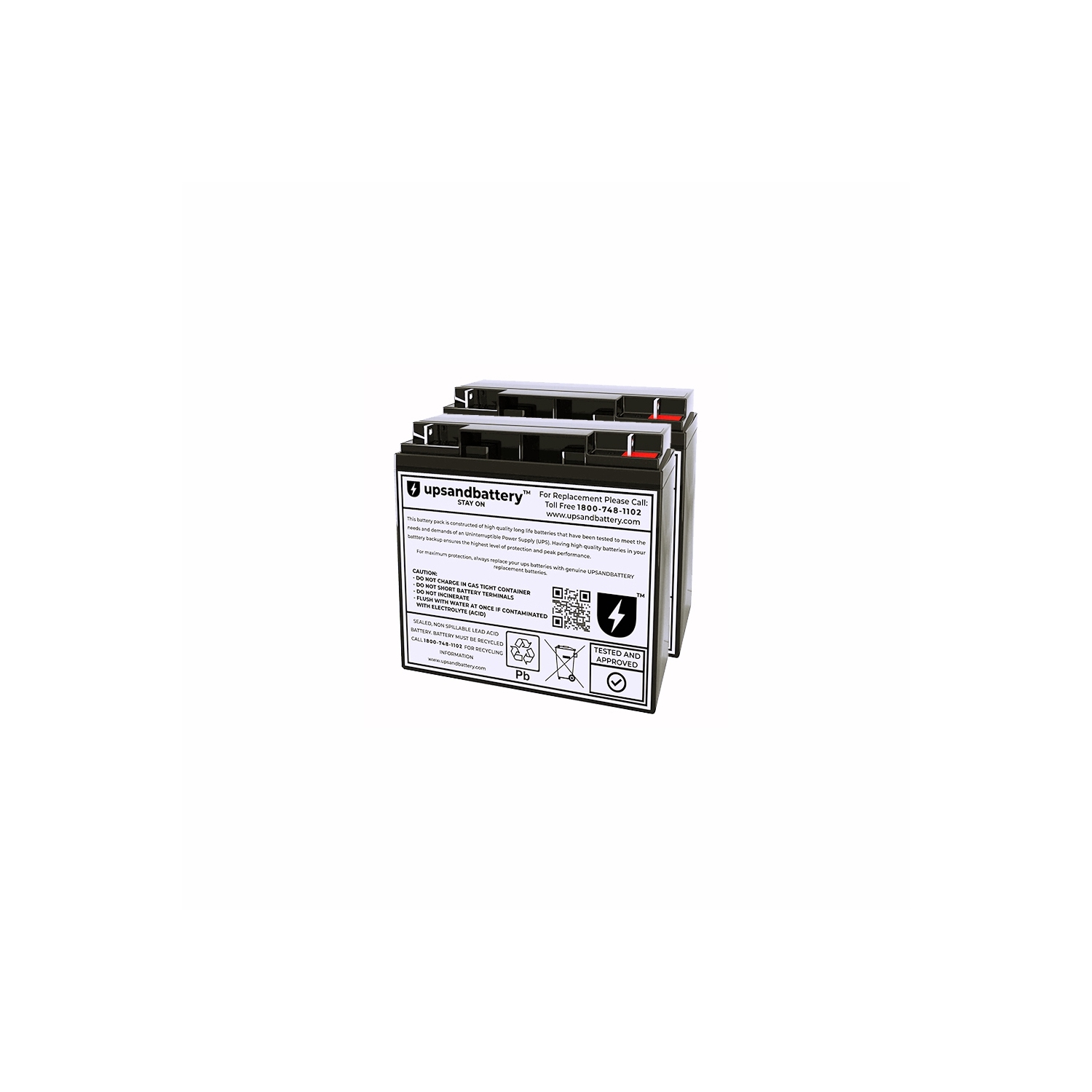 APC UPS Model SMT1500US Compatible High-Rate Discharge Series Replacement Battery Backup Set - UPSANDBATTERY™