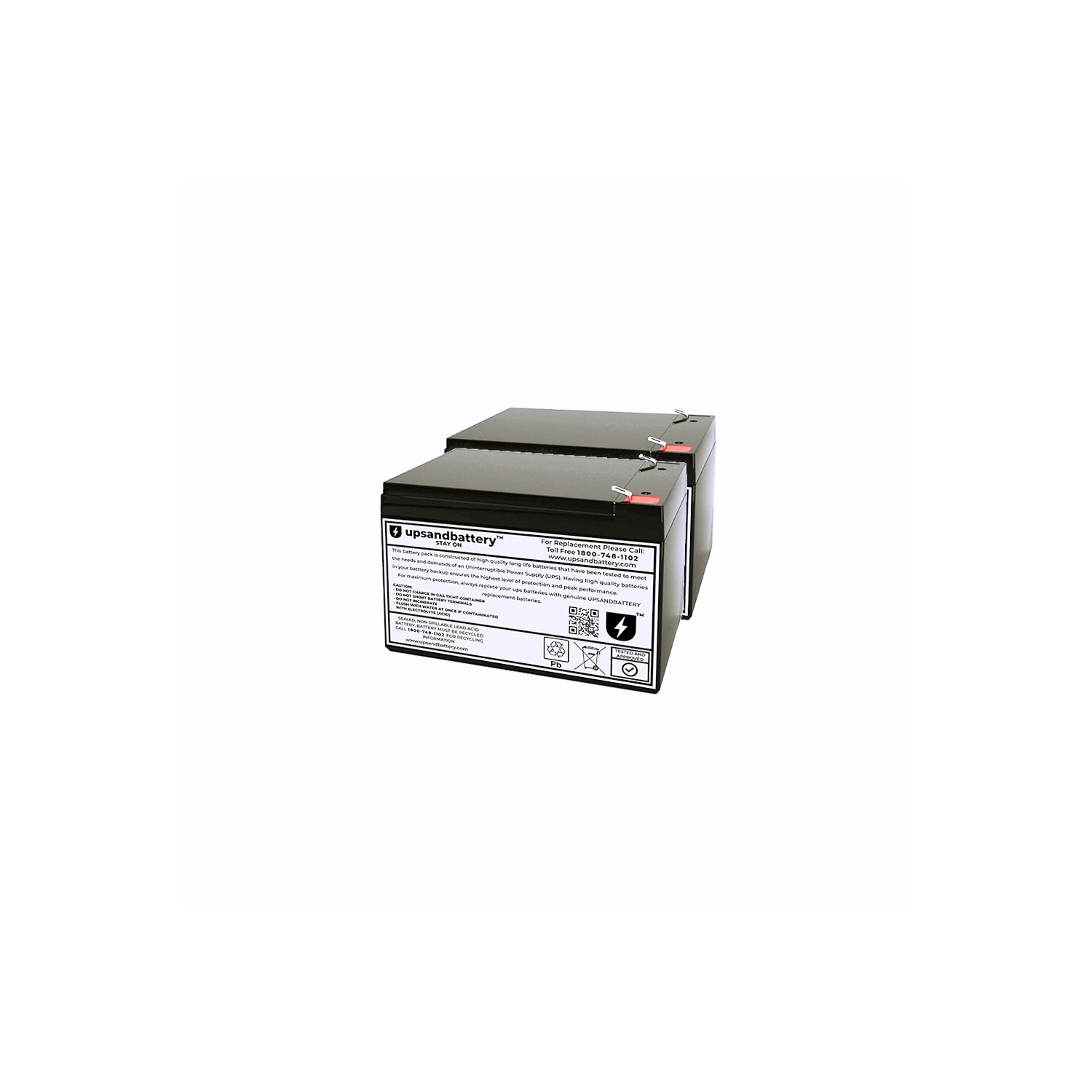 APC UPS Model SMC1500 Compatible High-Rate Discharge Series Replacement Battery Backup Set - UPSANDBATTERY™