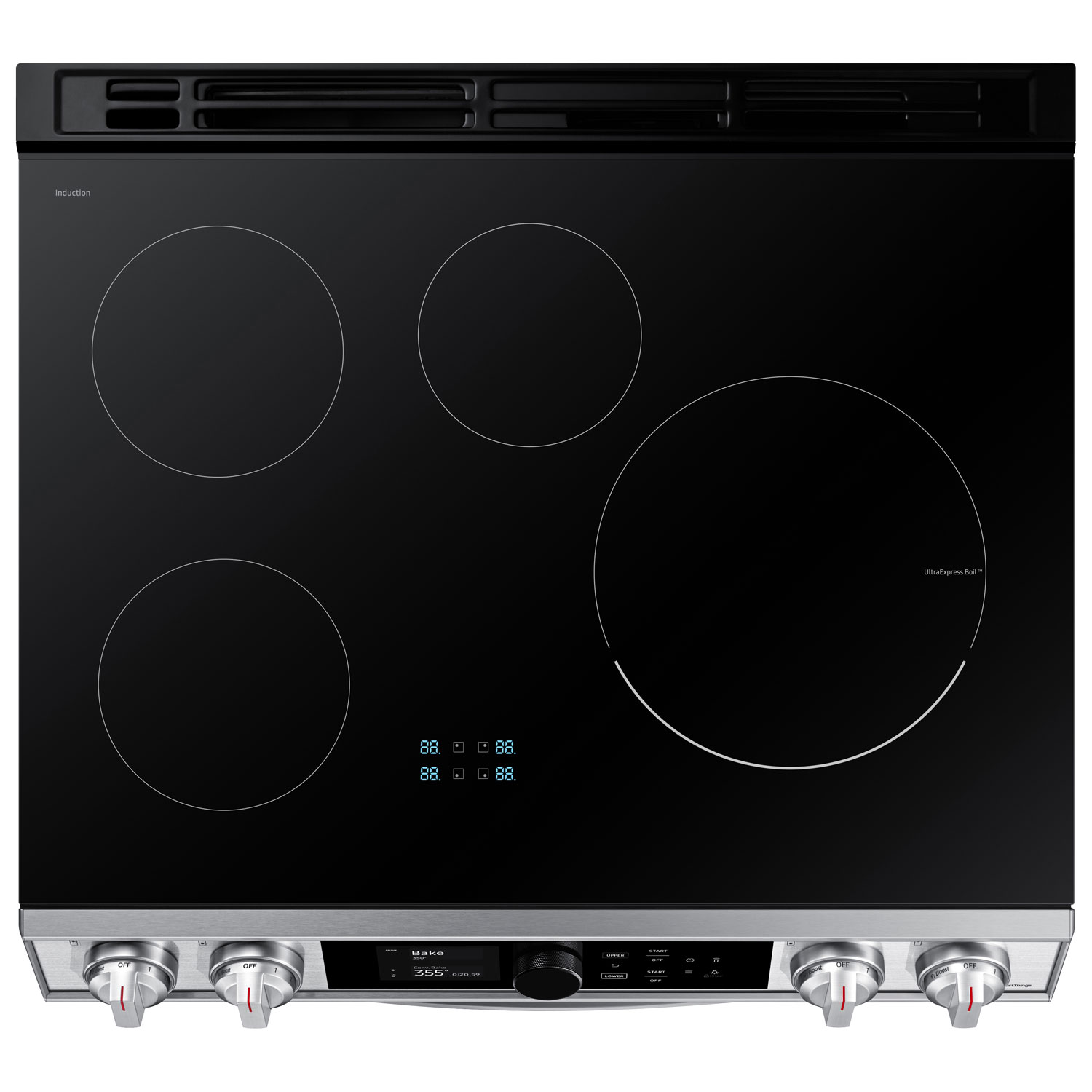 Samsung 30" 6.3 Cu. Ft. Double Oven Slide-In Induction Range - Stainless Steel