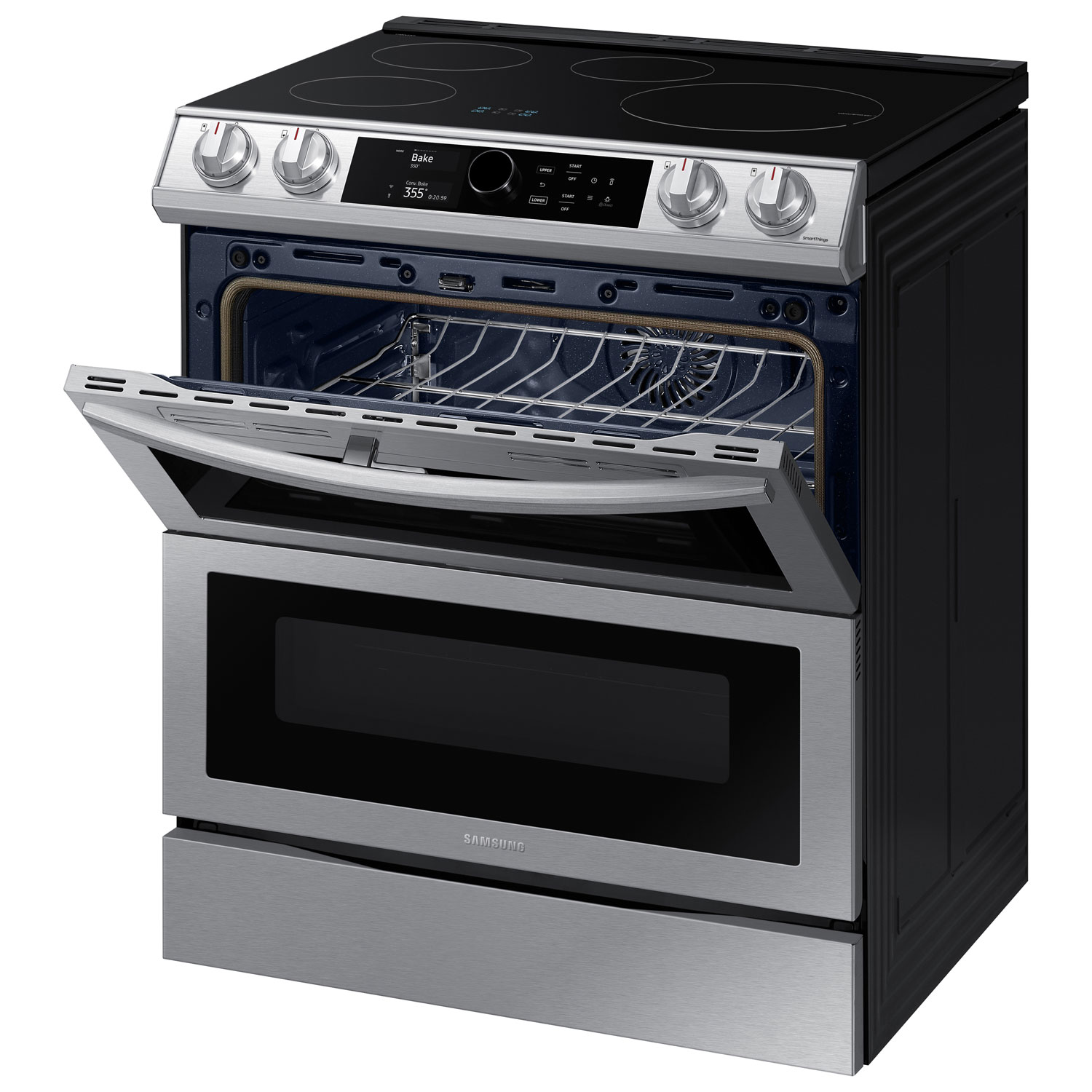 Samsung 30" 6.3 Cu. Ft. Double Oven Slide-In Induction Range - Stainless Steel