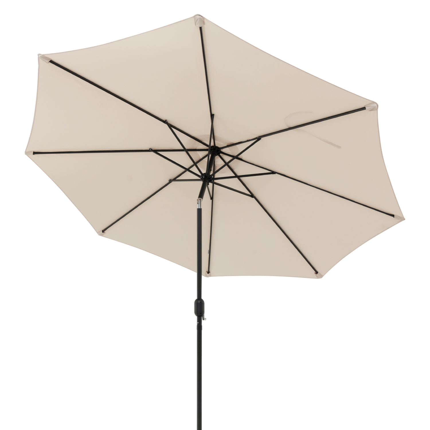 Parasol de table de terrasse pour marché extérieur 3 mètres Costway, bouton poussoir inclinable à manivelle, brun