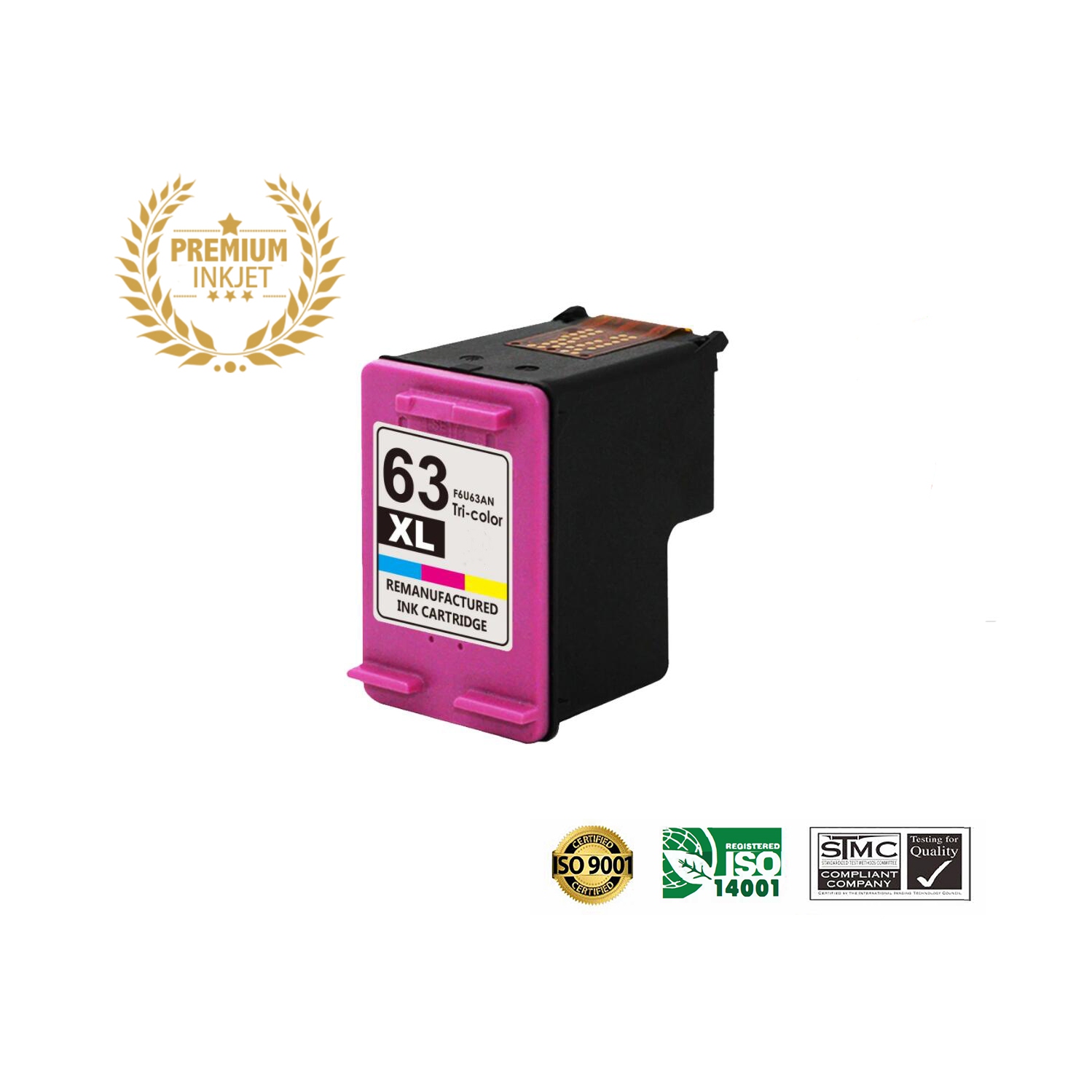 Ultra Toner® HP 63XL/HP63/63/hp63/hp-63 Tri-Color Remanufactured Inkjet Cartridge-Officejet 3833 3830 5255 4650 4655 4652