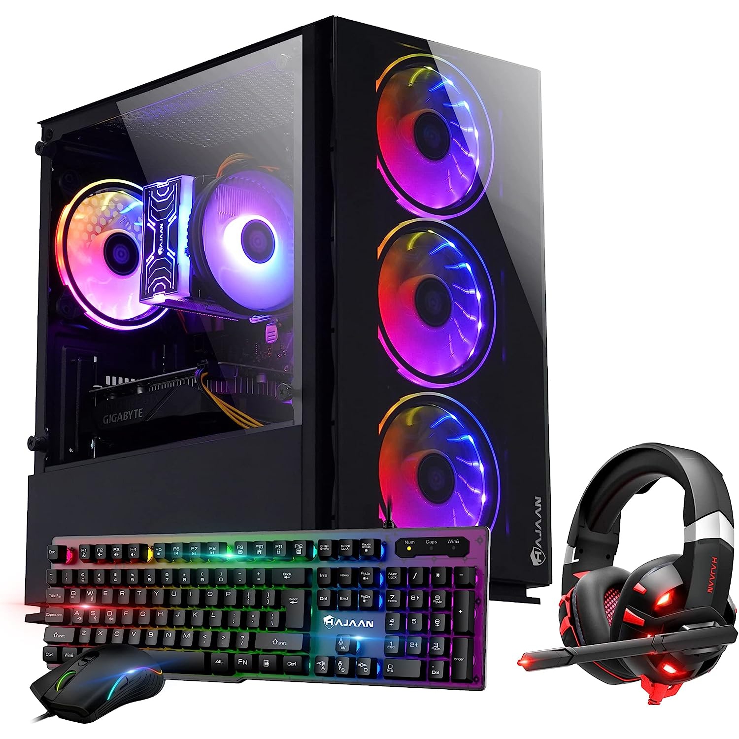 Breeze Gaming PC Tower - AMD Ryzen 5 3600 Processor upto 4.2GHz, 32GB DDR4 RAM, 1TB SSD, Nvidia GeForce GTX 1650 4GB, WIFI Windows 10 RGB Keyboard Mouse