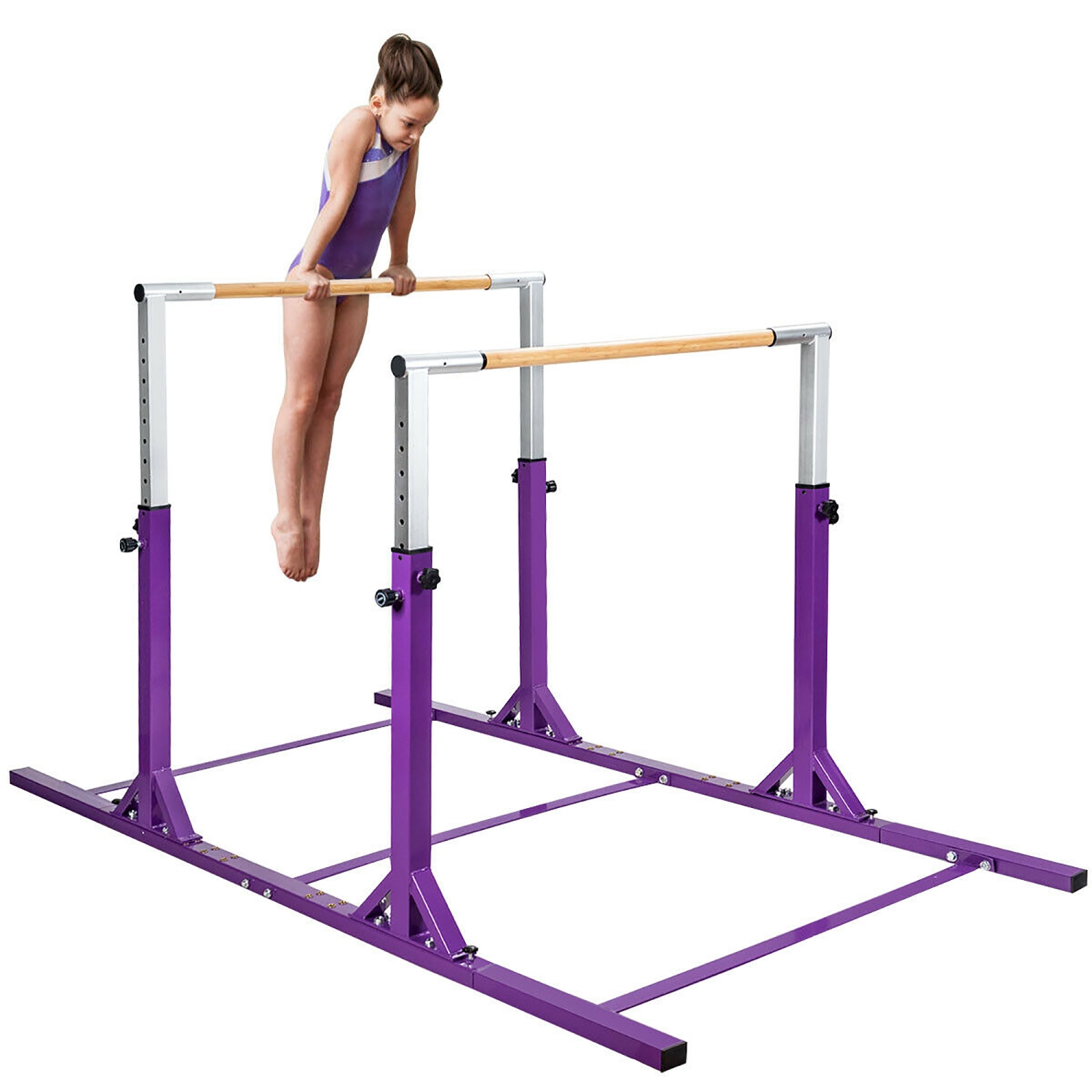 Costway Kids Double Horizontal Bars Gym Home Adjustable