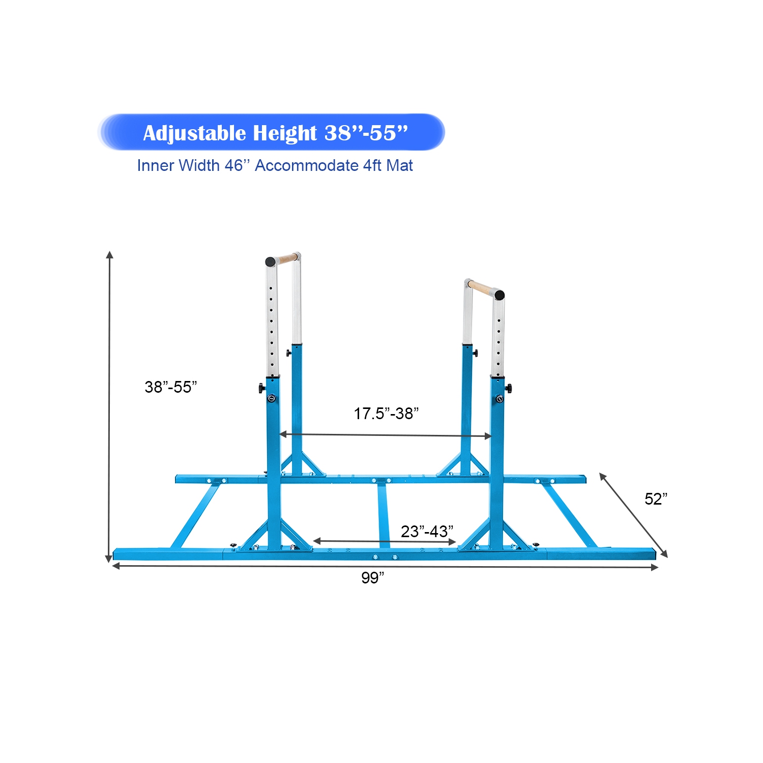 Costway Kids Double Horizontal Bars Gym Home Adjustable