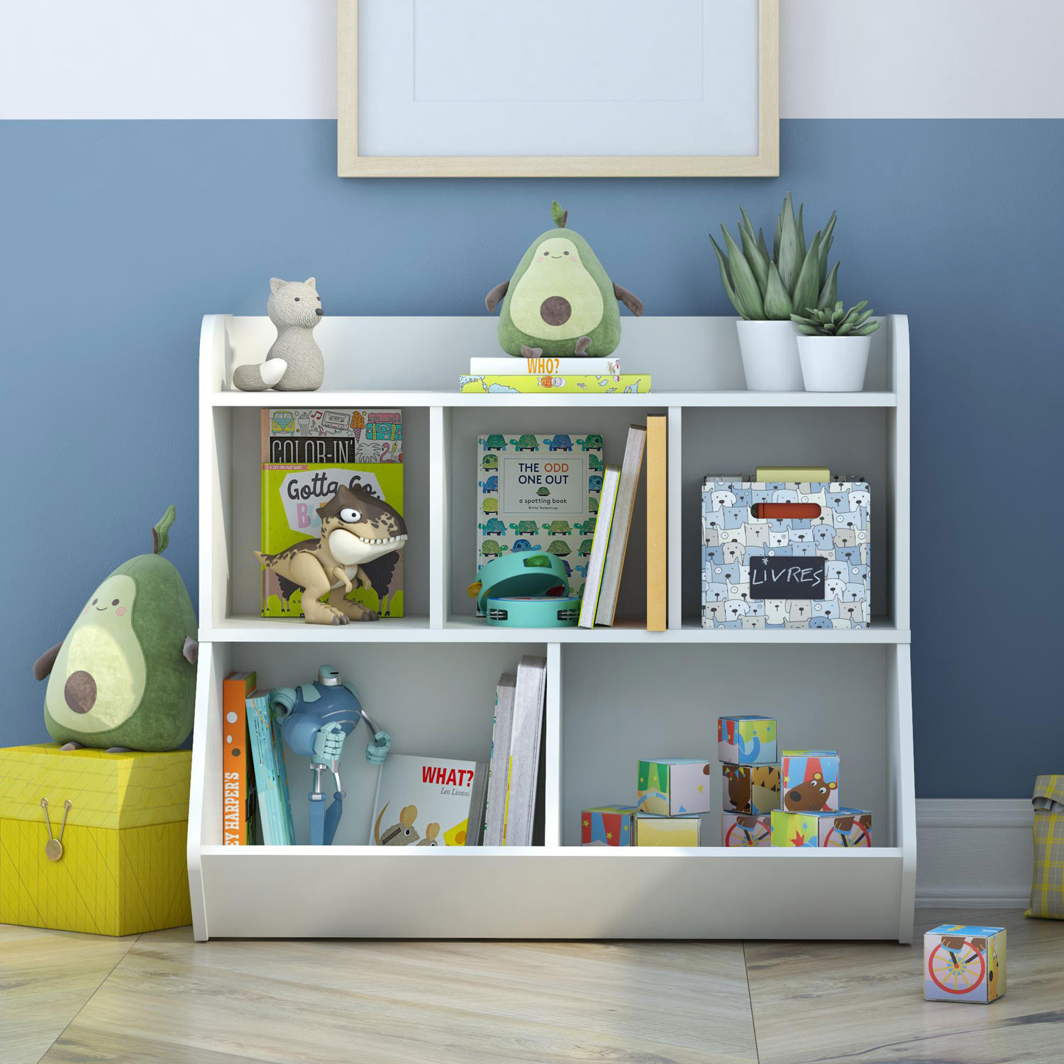 Ameriwood Home Tyler Kids Rangement pour livres et jouets Blanc : :  Maison