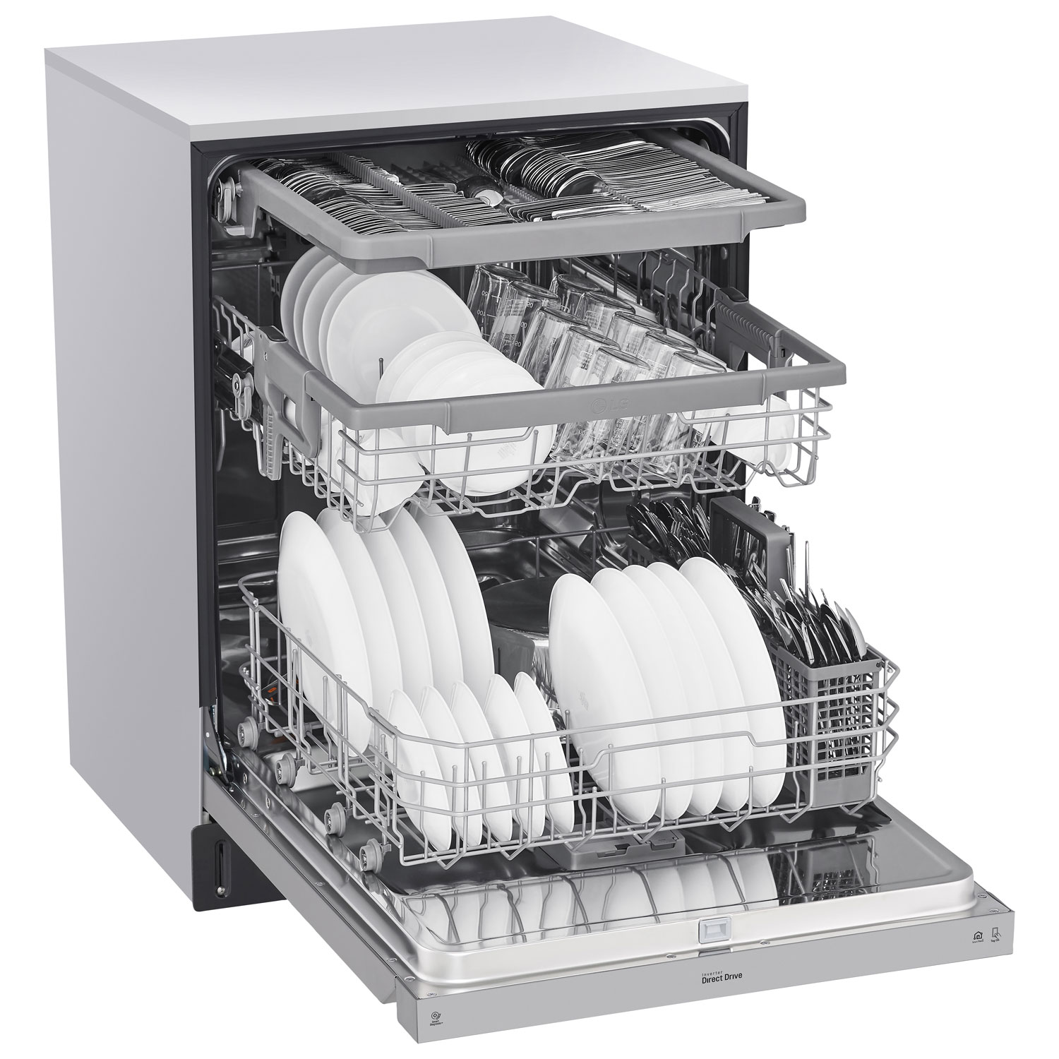 LG 24" 48dB Built-In Dishwasher with Third Rack - Stainless Steel