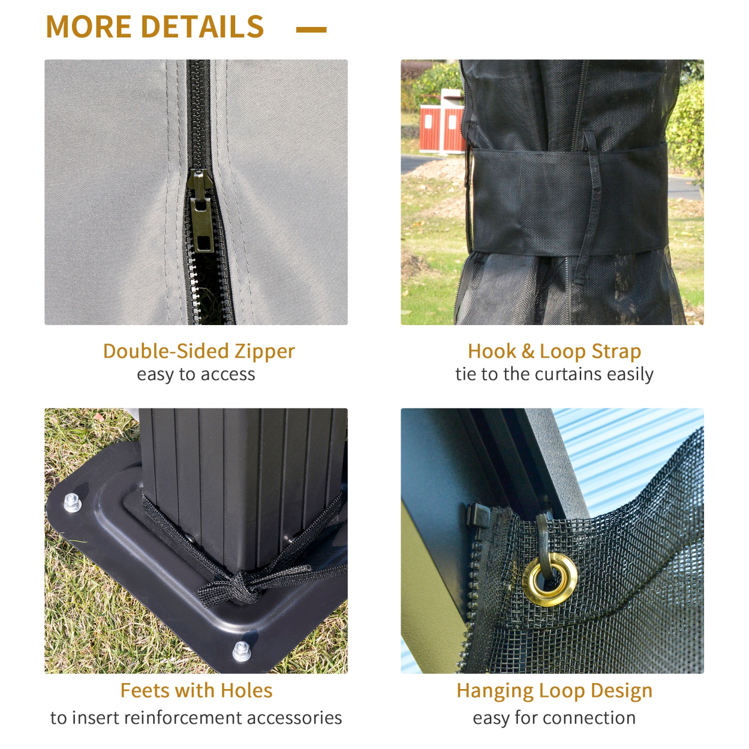 Outsunny 10' x 12' Hardtop Gazebo Canopy with Polycarbonate Double Roof, Aluminum Frame, Permanent Pavilion Outdoor Gazebo with Netting and Curtains