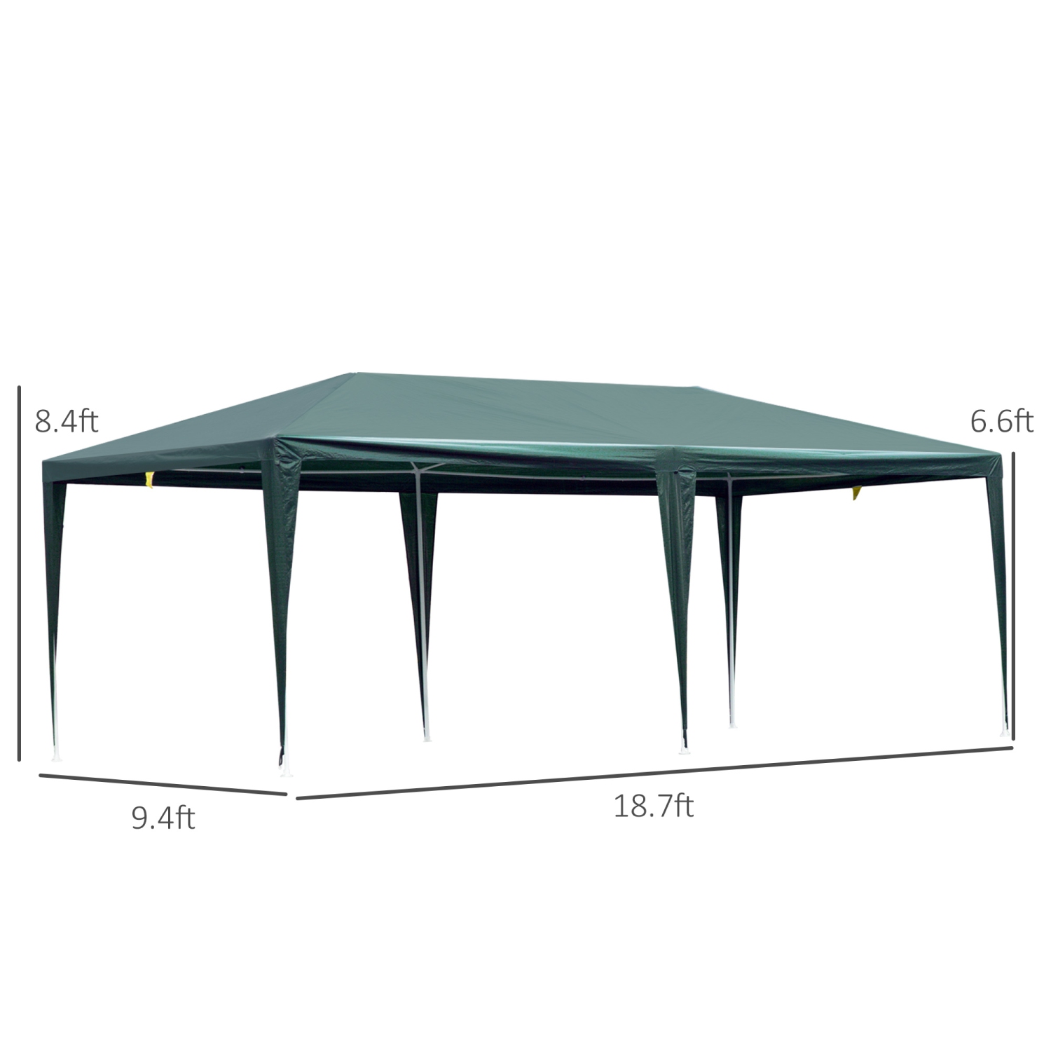 Abri de jardin tente de fête Outsunny, abri de jardin, 19 x x9 pi, pour l'extérieur avec moustiquaire amovible, vert