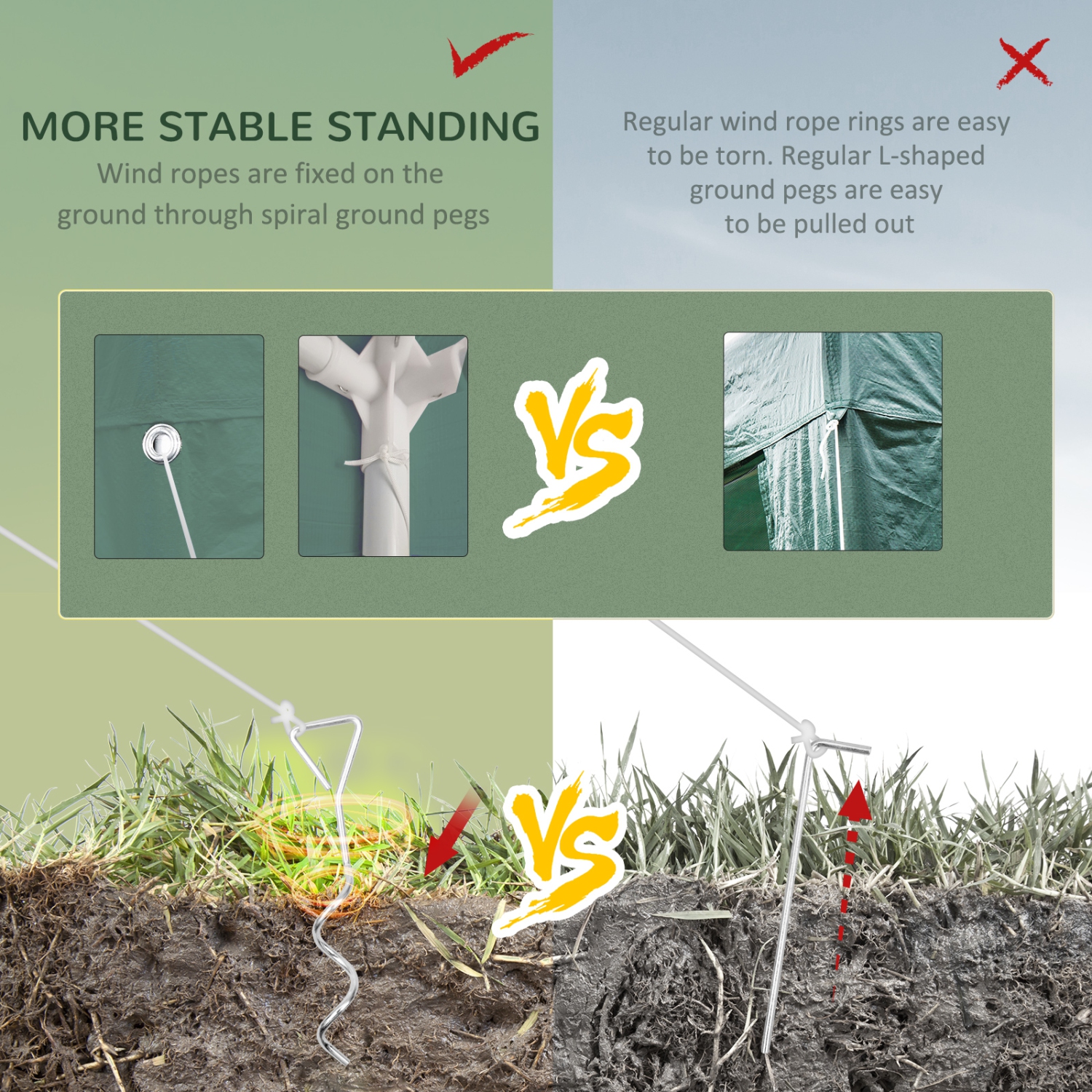 Abri de jardin tente de fête Outsunny, abri de jardin, 19 x x9 pi, pour l'extérieur avec moustiquaire amovible, vert