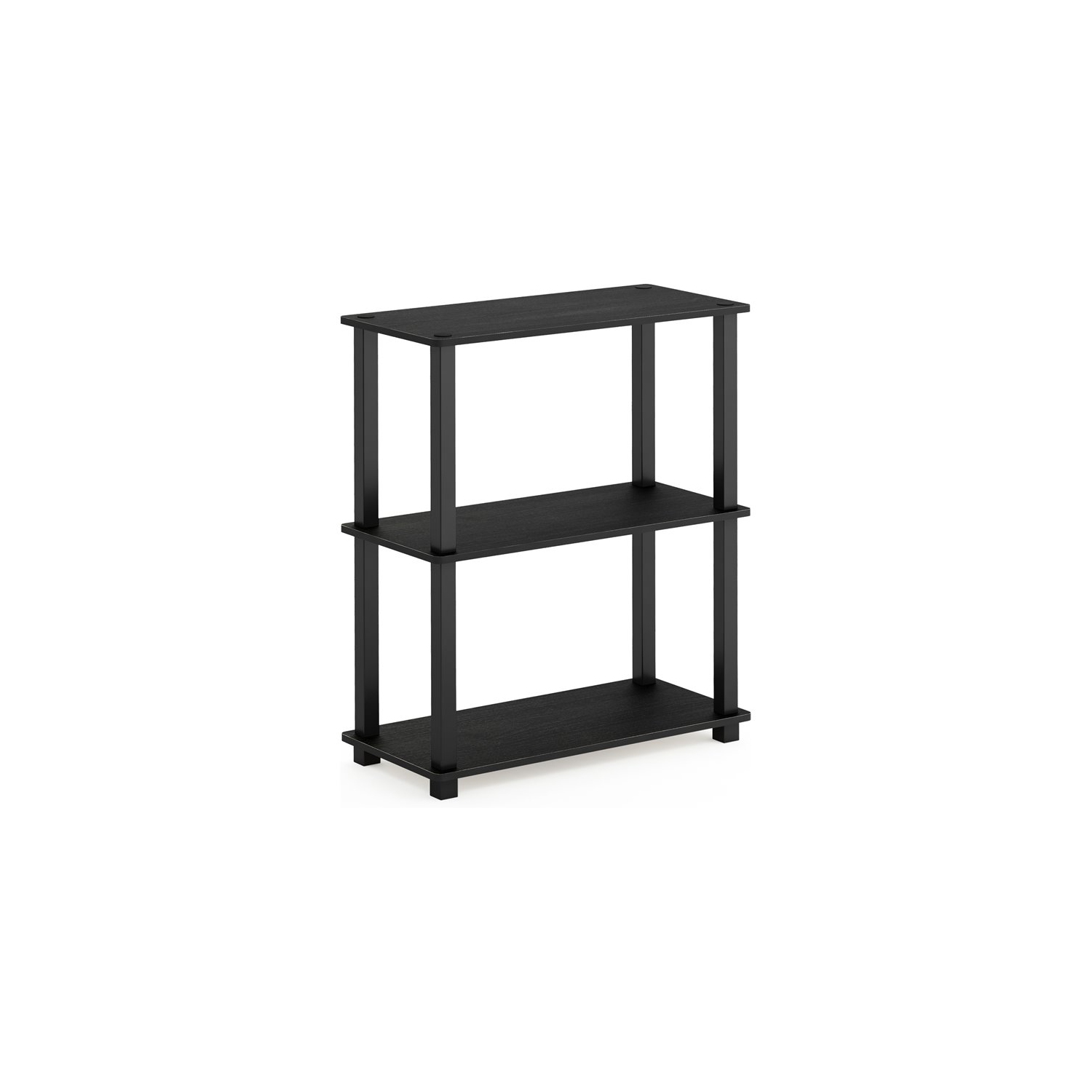 Furinno Turn-S-Tube Wood 3-Tier Compact Shelf Display Rack in Americano Black