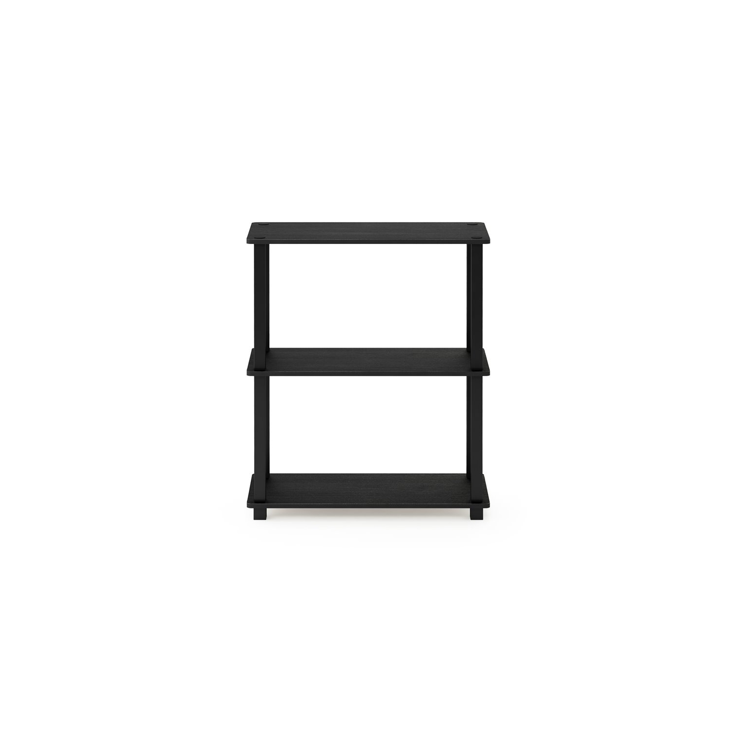 Furinno Turn-S-Tube Wood 3-Tier Compact Shelf Display Rack in Americano Black