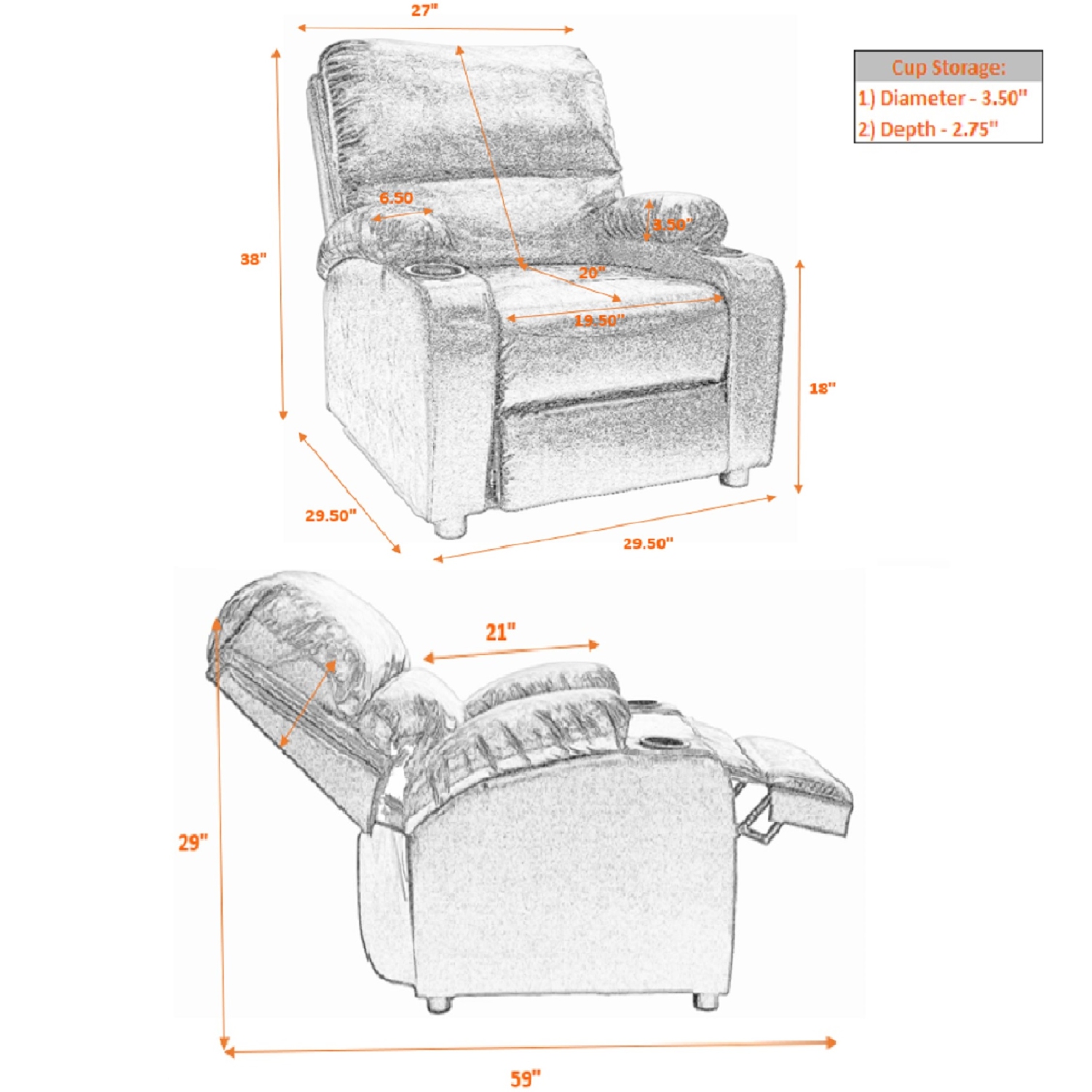Fauteuil inclinable manuel Romaluxe de ViscoLogic