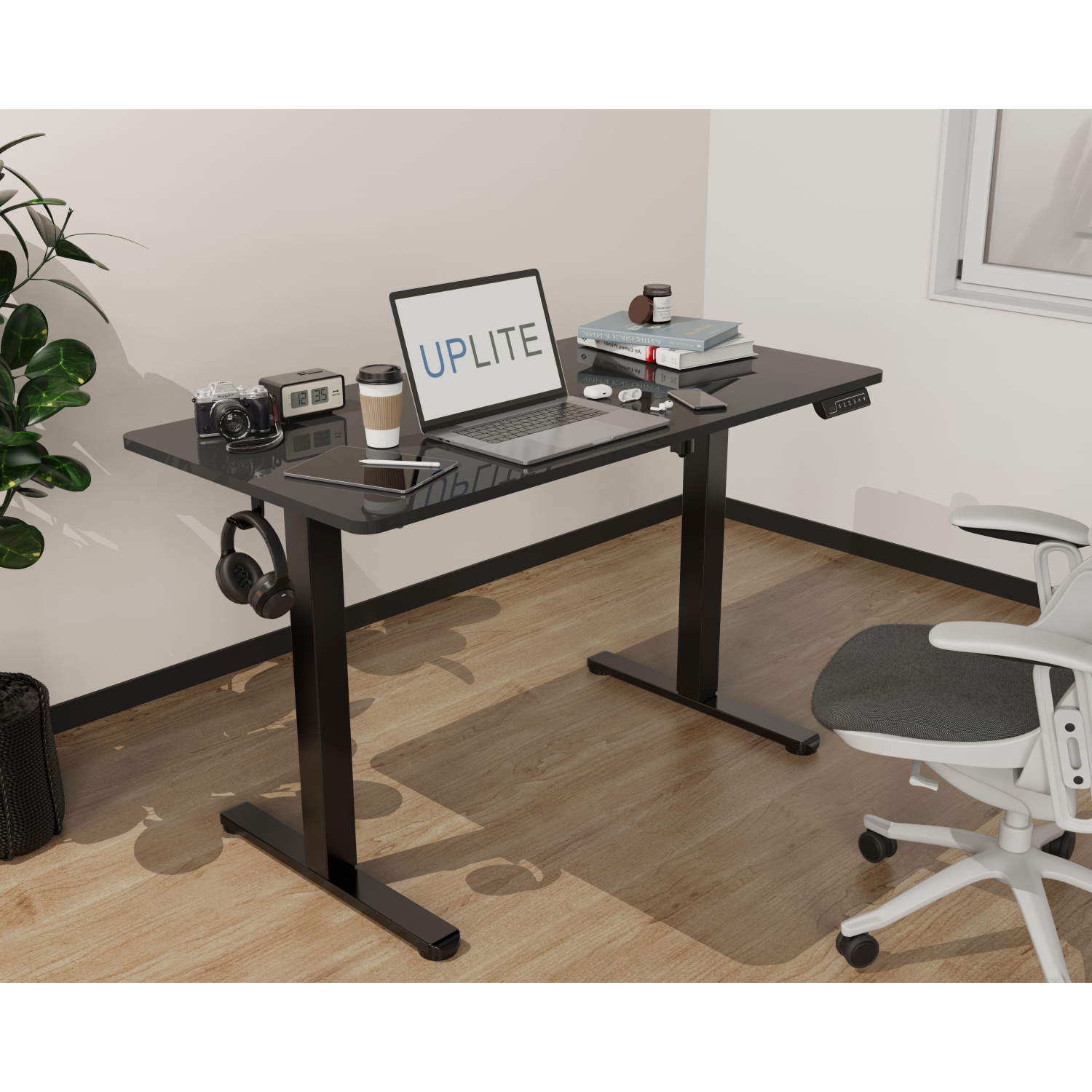 Uplite – cadre de bureau debout électrique, hauteur et largeur, base de poste de travail debout ergonomique réglable, cadre de table noir robuste