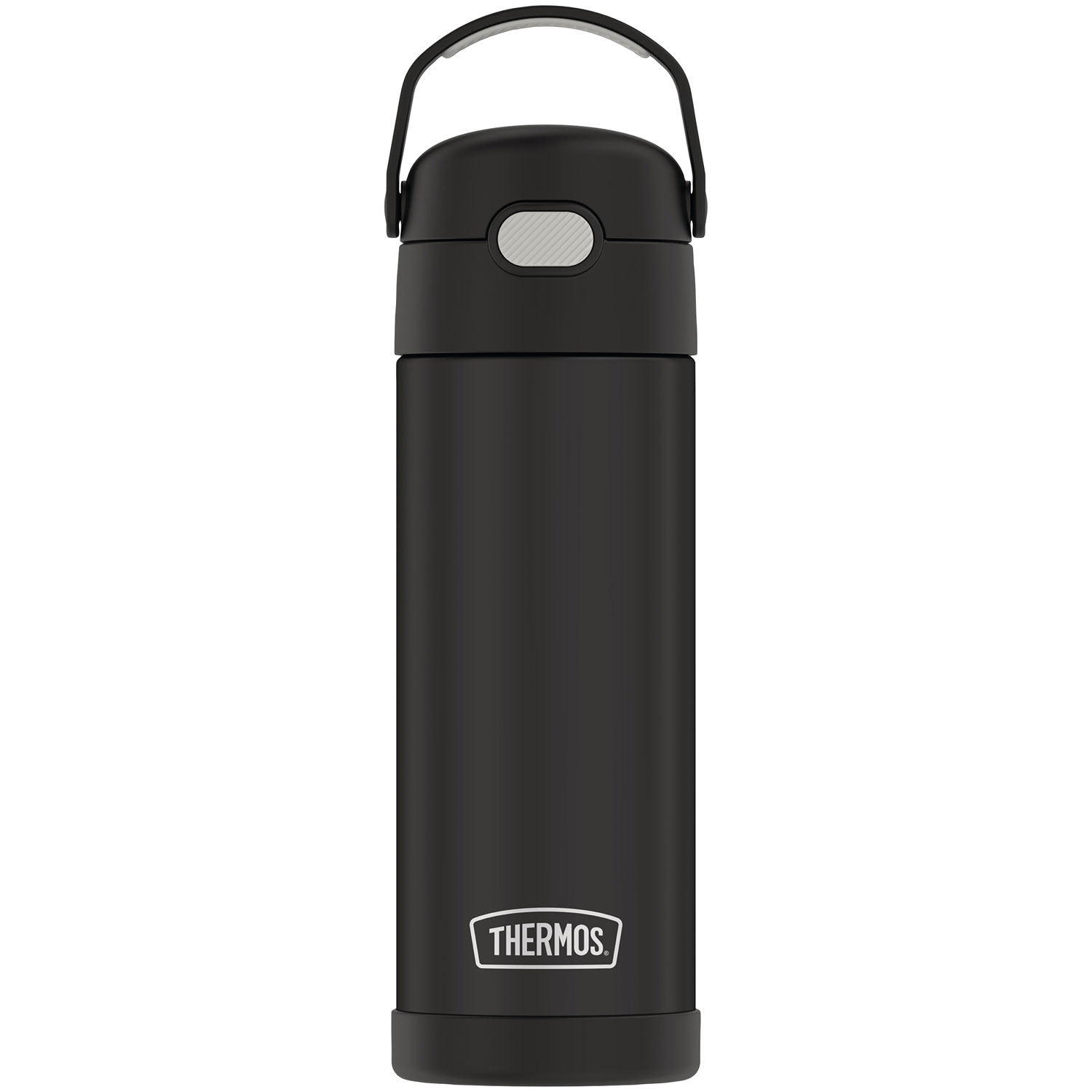 Thermos FUNtainer 350ml (12 oz.) Stainless Steel Water Bottle with Pop-up Straw - Black