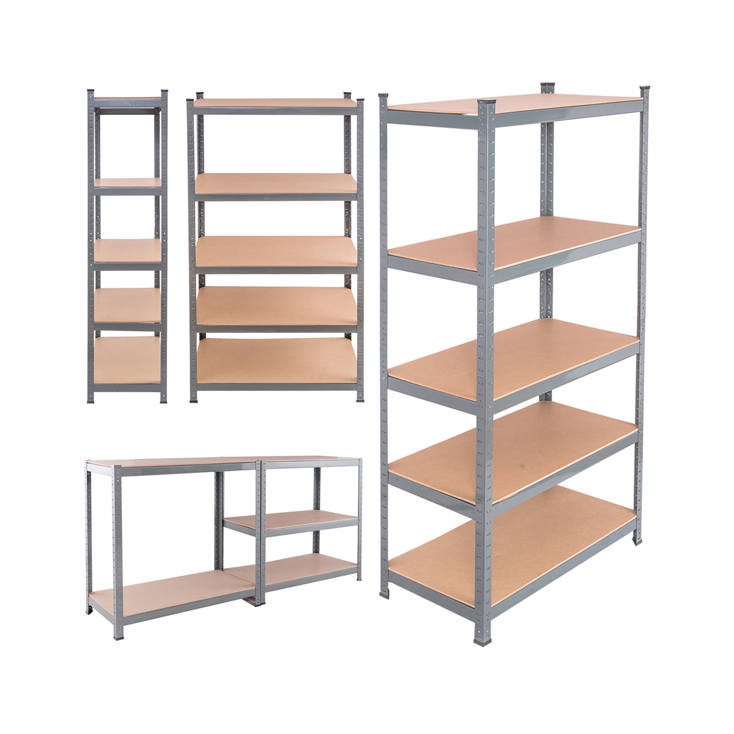 Gymax 72'' Heavy Duty Steel 5 Level Garage Shelf Metal Storage Adjustable Shelves Unit