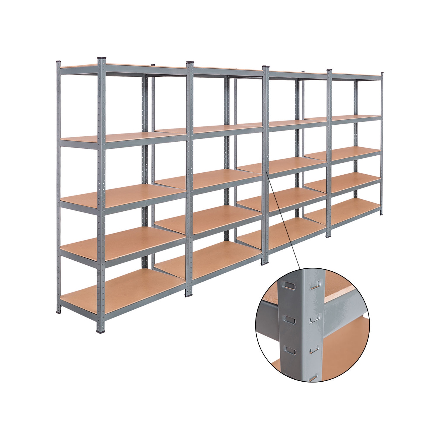 Gymax 72'' Heavy Duty Steel 5 Level Garage Shelf Metal Storage Adjustable Shelves Unit