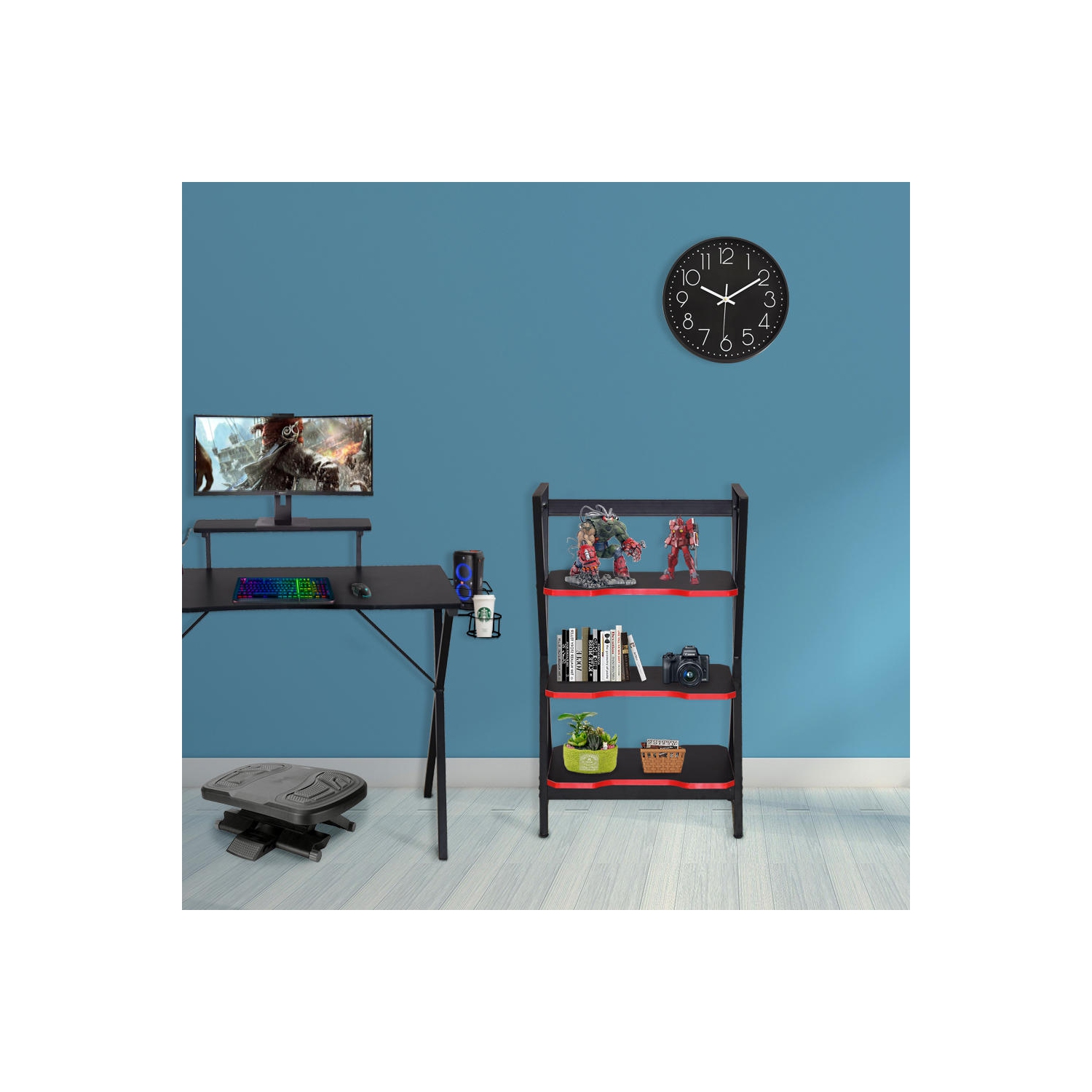 3-Tier Bookshelf Bookcase, Storage Shelves for Books and Plants, Metal Frame Home Office Display Rack