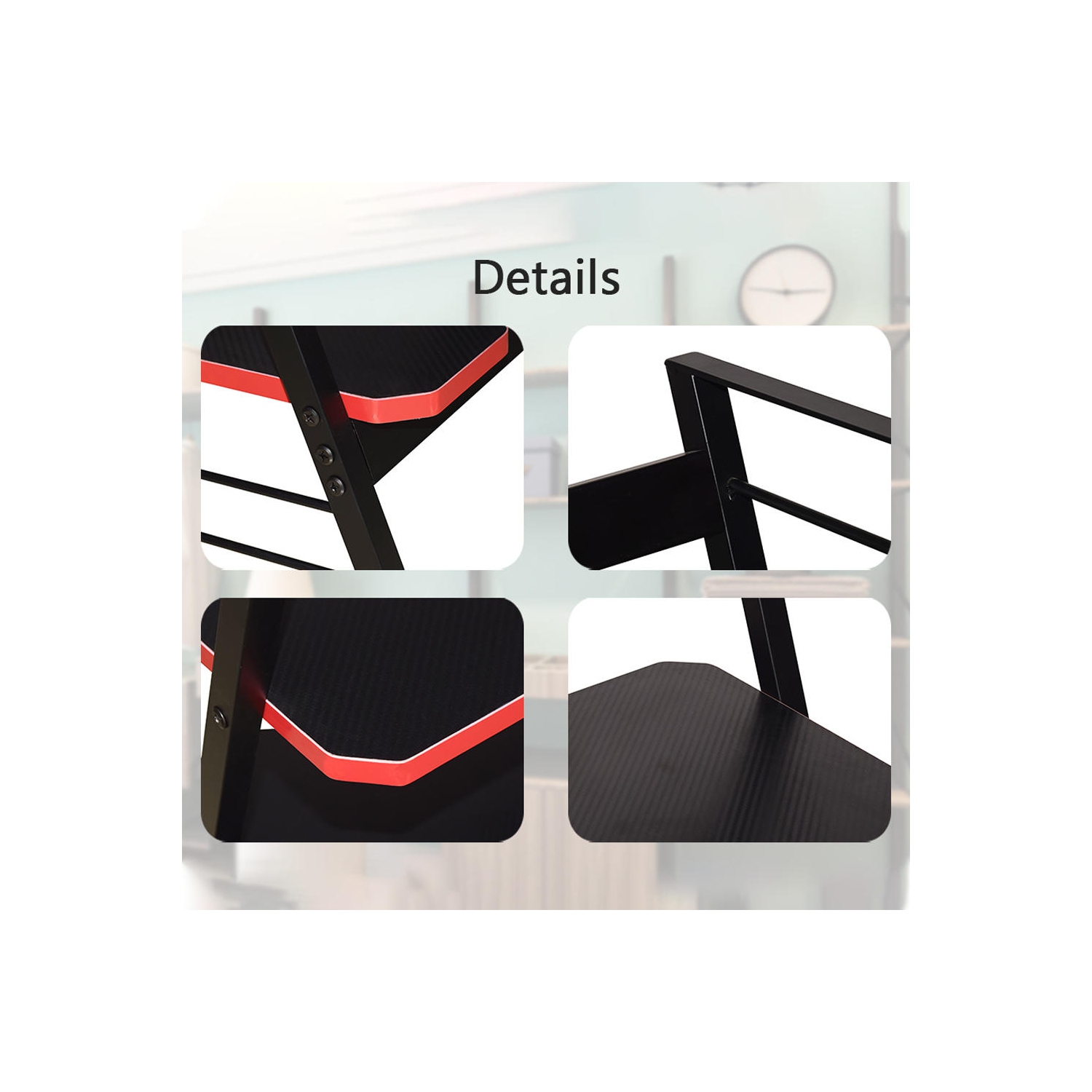 3-Tier Bookshelf Bookcase, Storage Shelves for Books and Plants, Metal Frame Home Office Display Rack