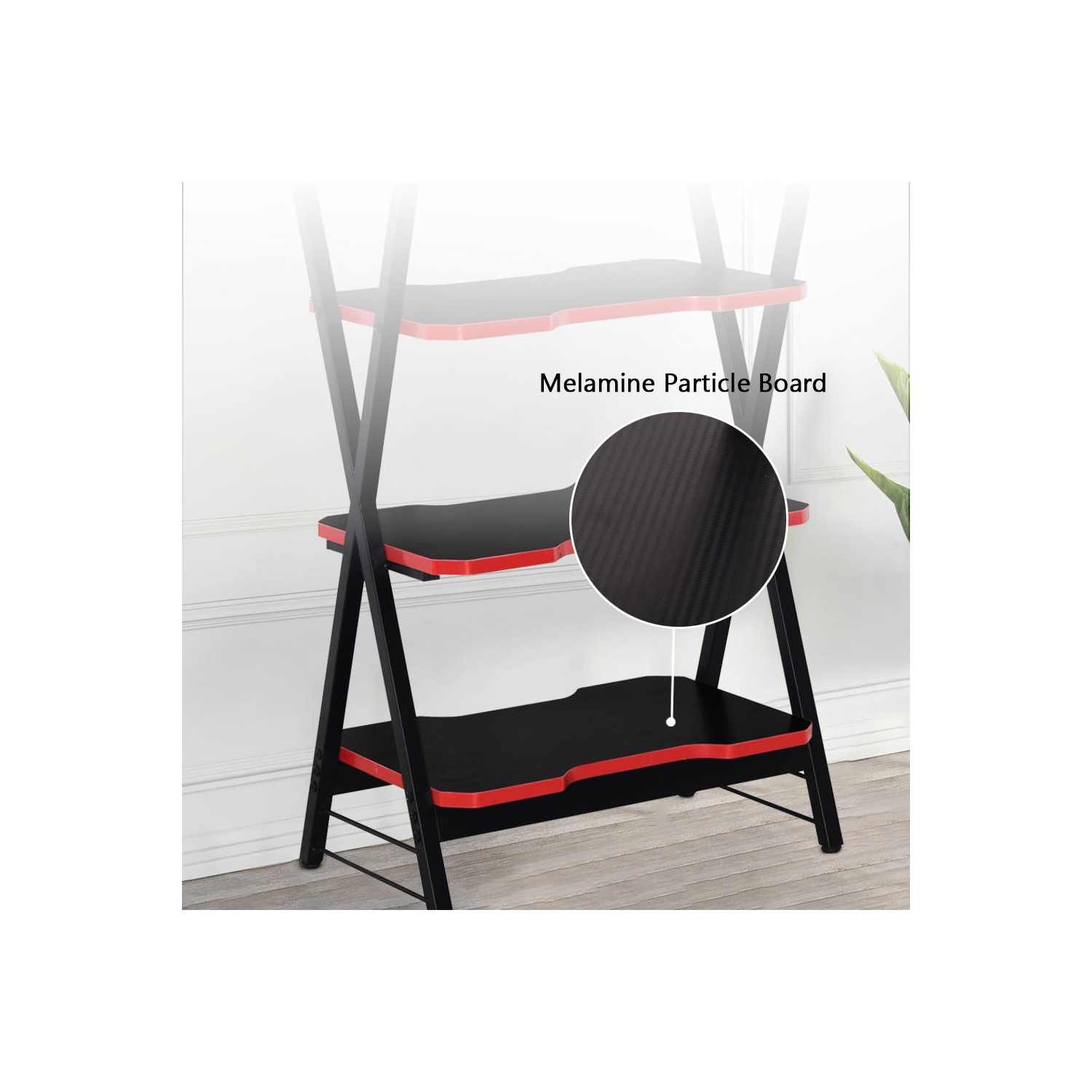 3-Tier Bookshelf Bookcase, Storage Shelves for Books and Plants, Metal Frame Home Office Display Rack