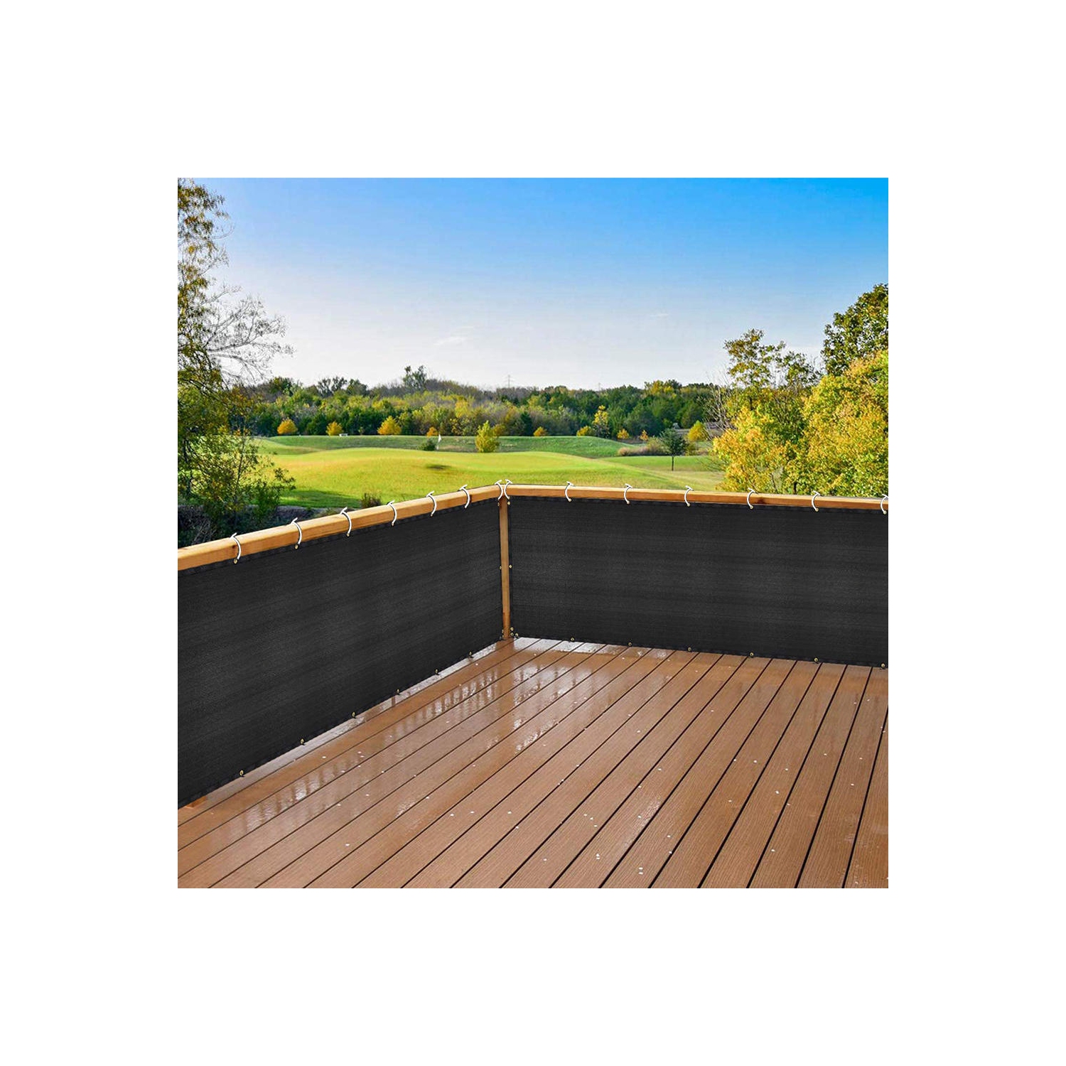 Écran de confidentialité pour balcon, pare-vent pour terrasse de 6 x 50 pi, bâche de jardin pour véranda patio