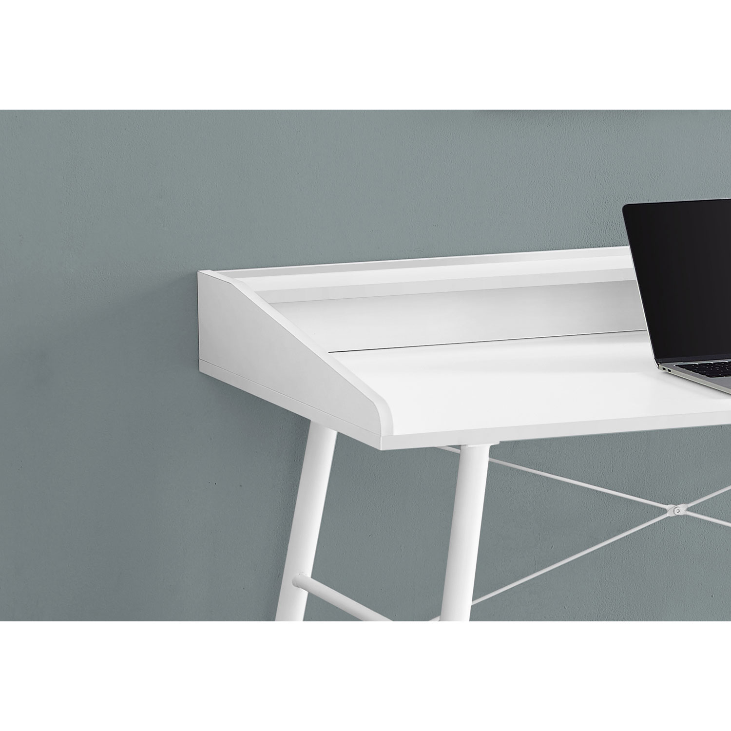 Monarch Tapered-Leg 47.25"W Computer Desk with Hutch - White