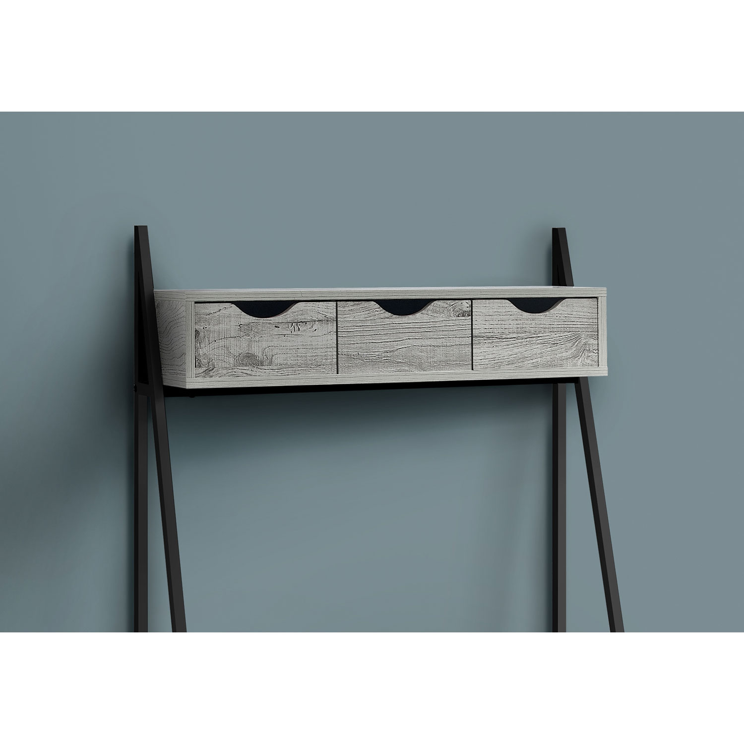 Bureau ordinateur style échelle avec 4 tiroirs de 31,5 po de largeur de Monarch - Gris/Noir