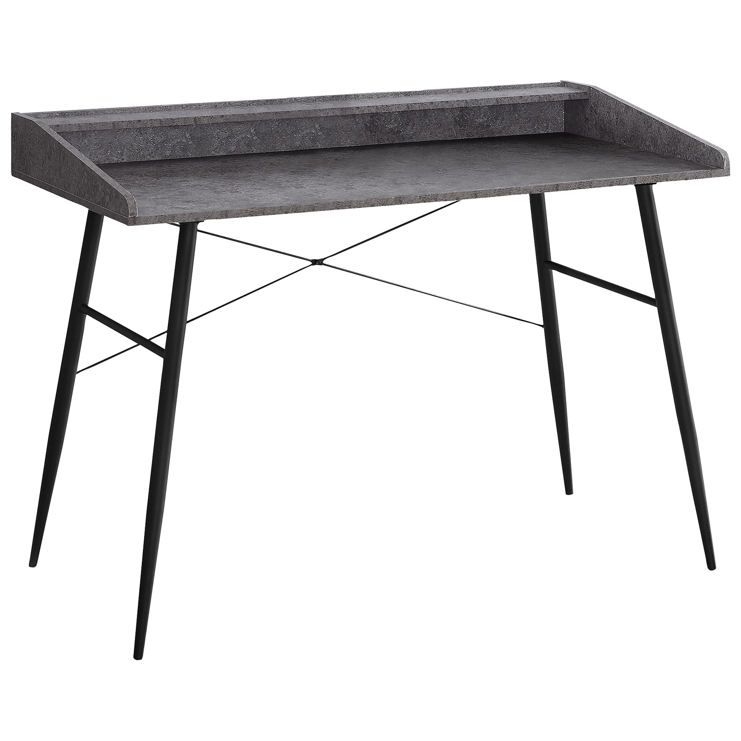 Monarch Tapered-Leg 47.25"W Computer Desk with Hutch - Dark Grey/Black