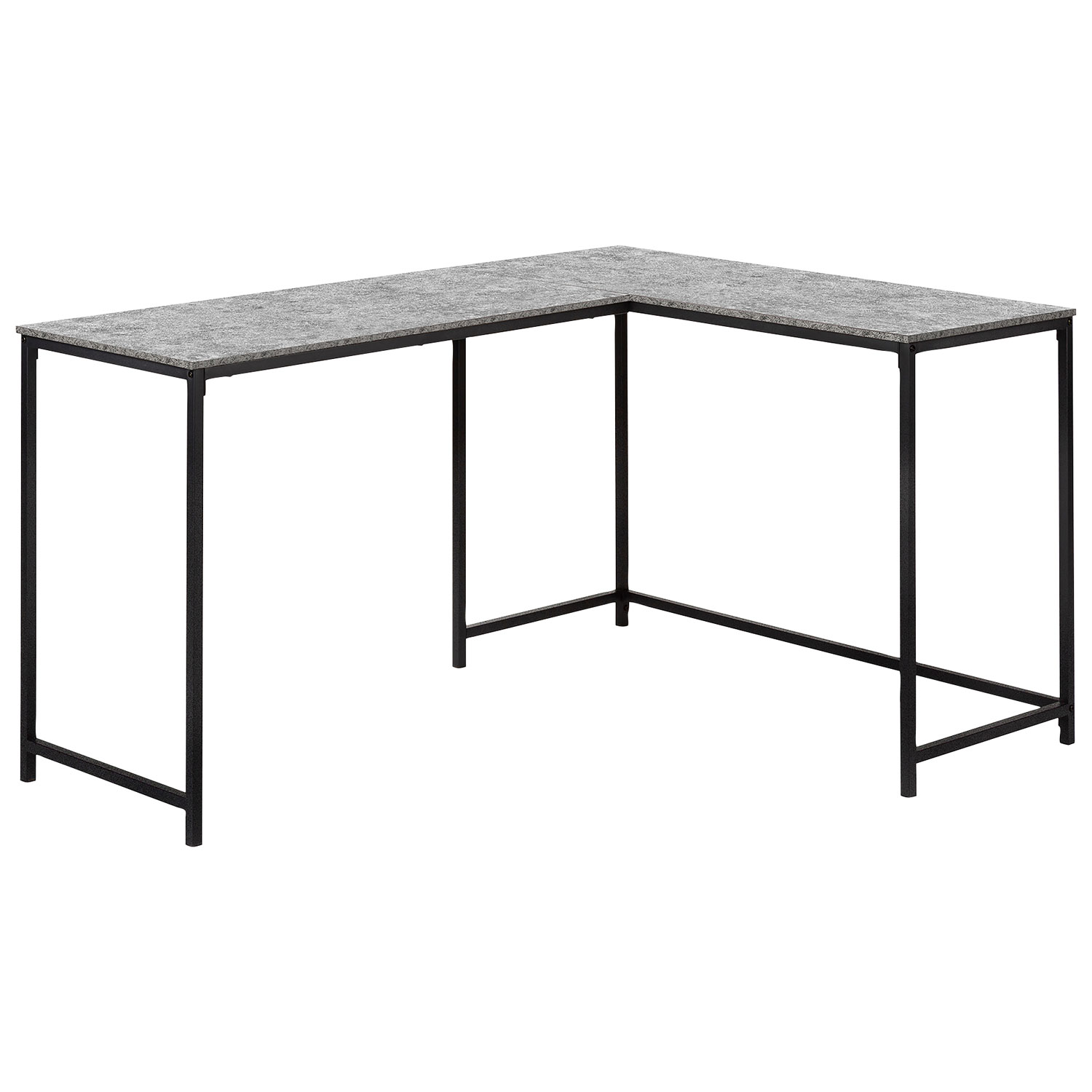 Bureau d'ordinateur en angle de 58,25 po de largeur de Monarch - Gris/Noir