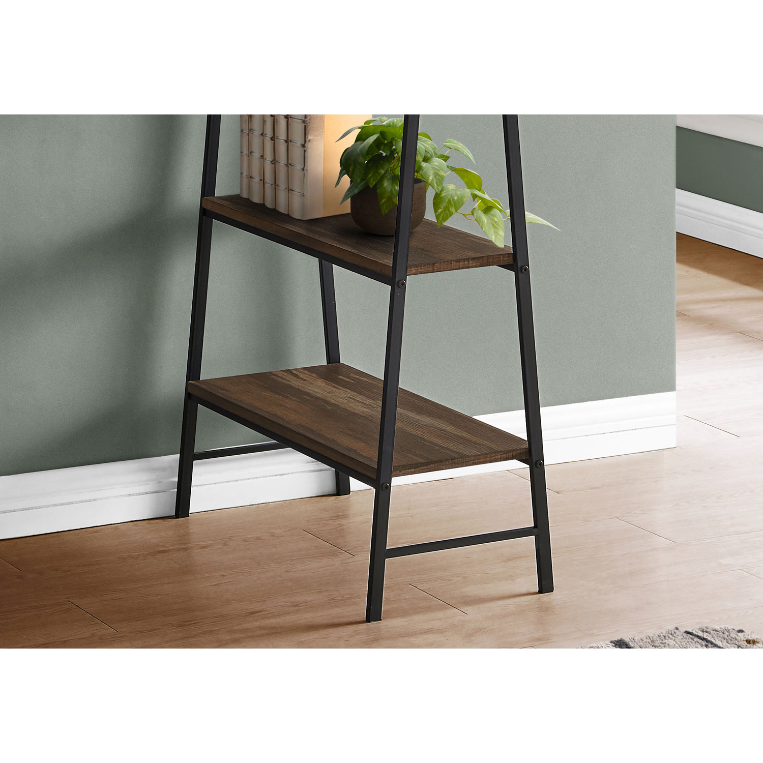 Monarch 47.25"W Computer Desk with 4 Shelves - Brown/Black
