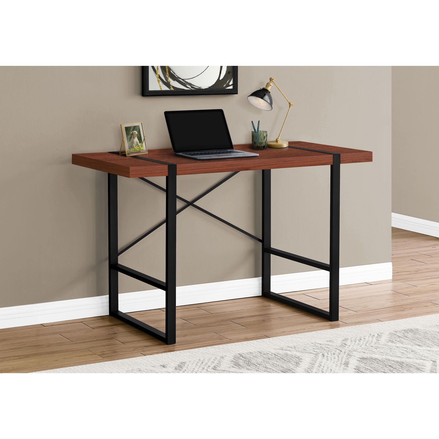 Monarch 49"W Computer Desk - Cherry/Black