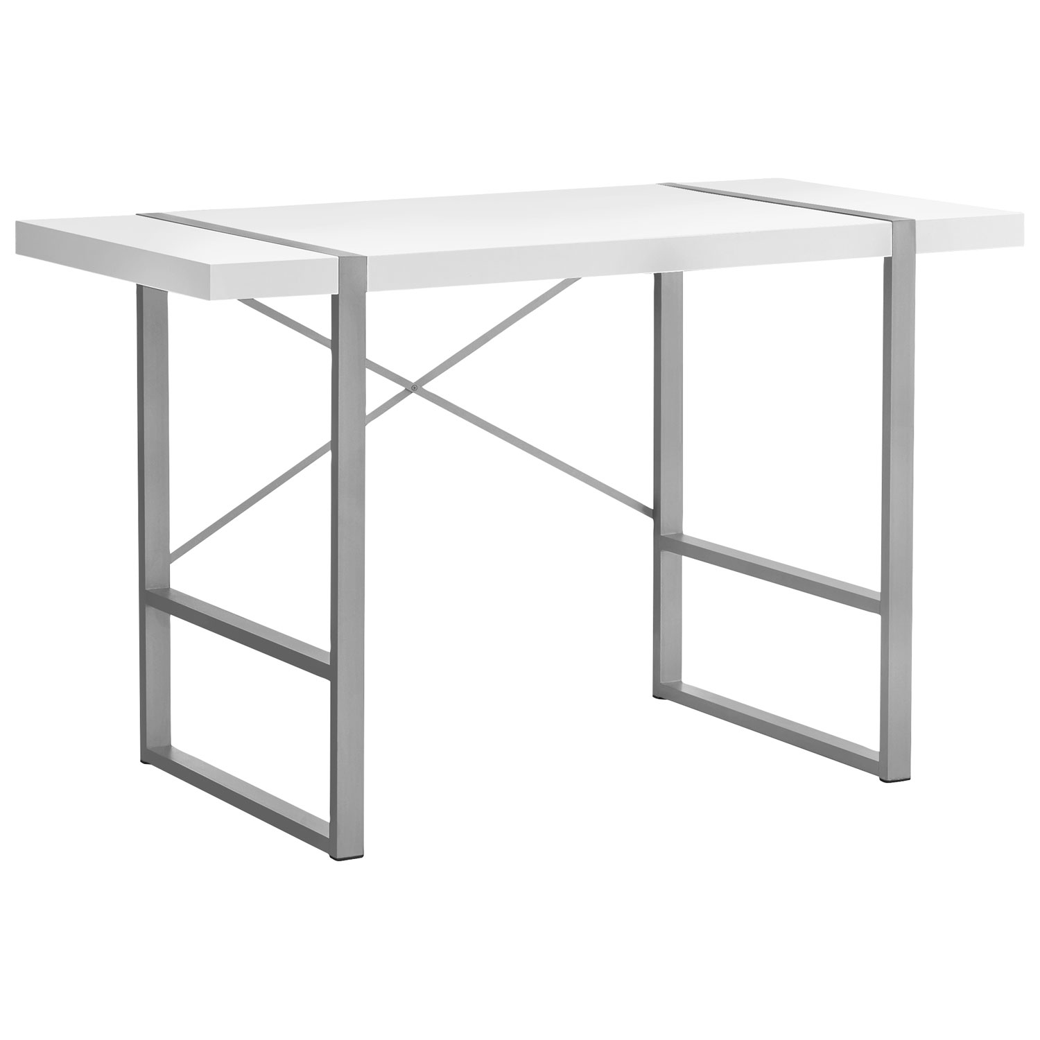 Monarch 49"W Computer Desk - White/Silver