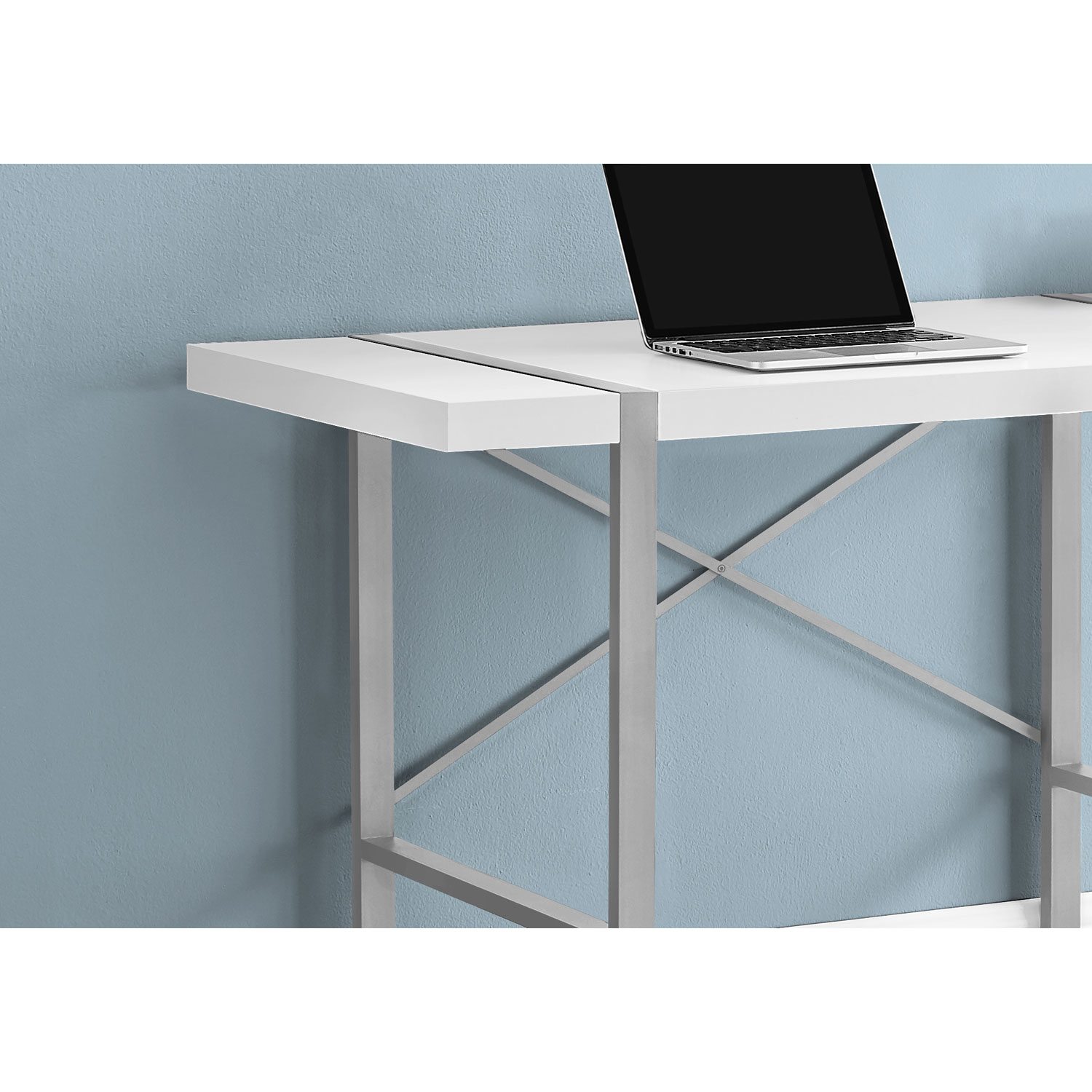 Monarch 49"W Computer Desk - White/Silver