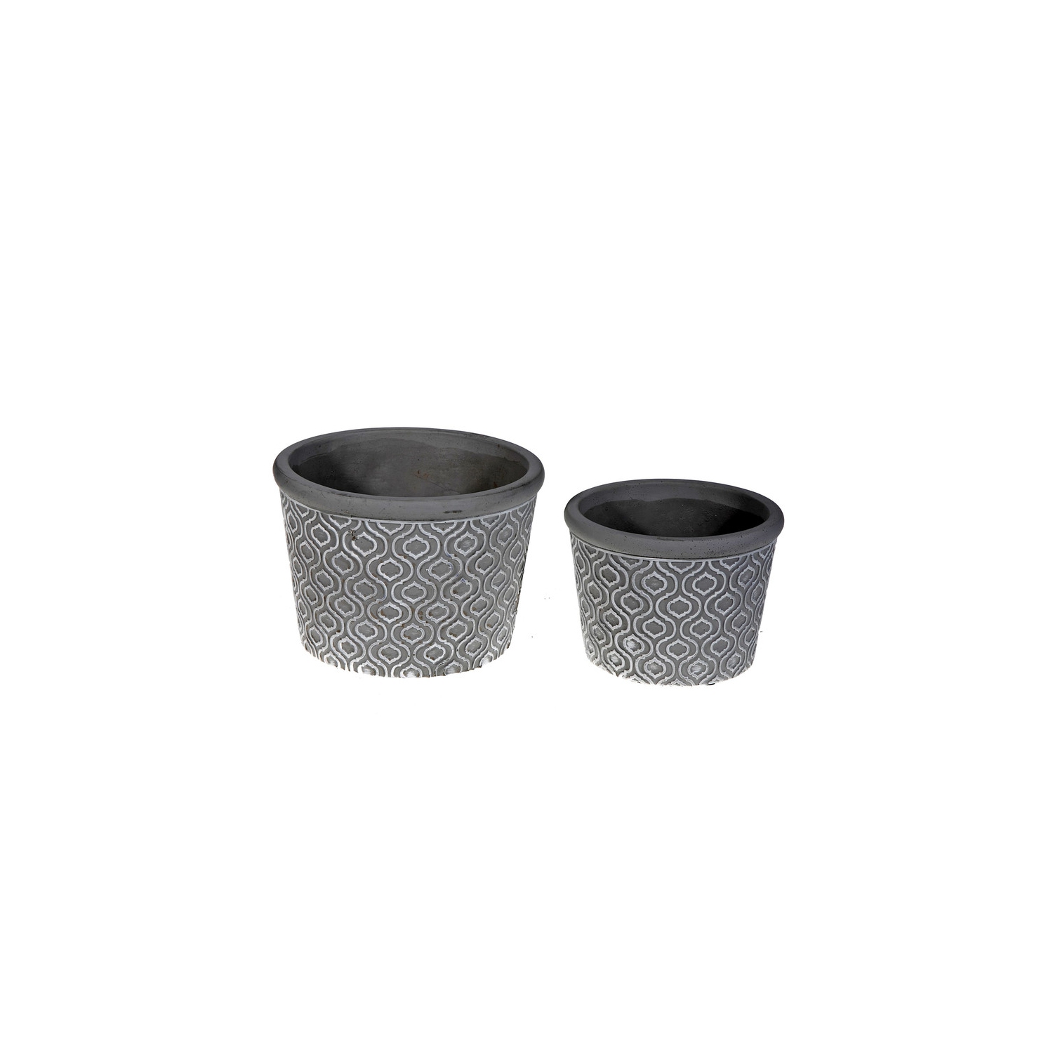 2 Pc Cement Round Planter