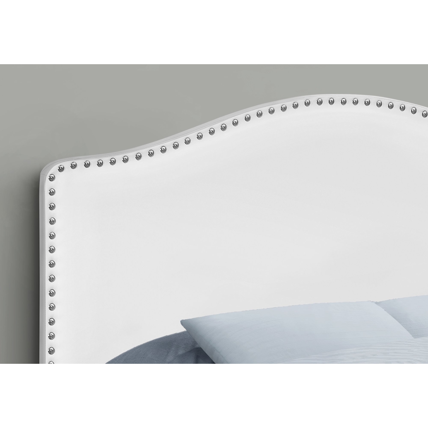 Monarch Specialties I 6012F Bed - Full Size / White Leather-look Headboard Only