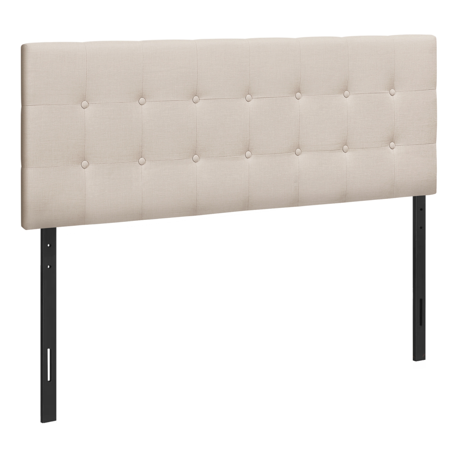 Monarch Specialties I 6004Q Bed - Queen Size / Beige Linen Headboard Only