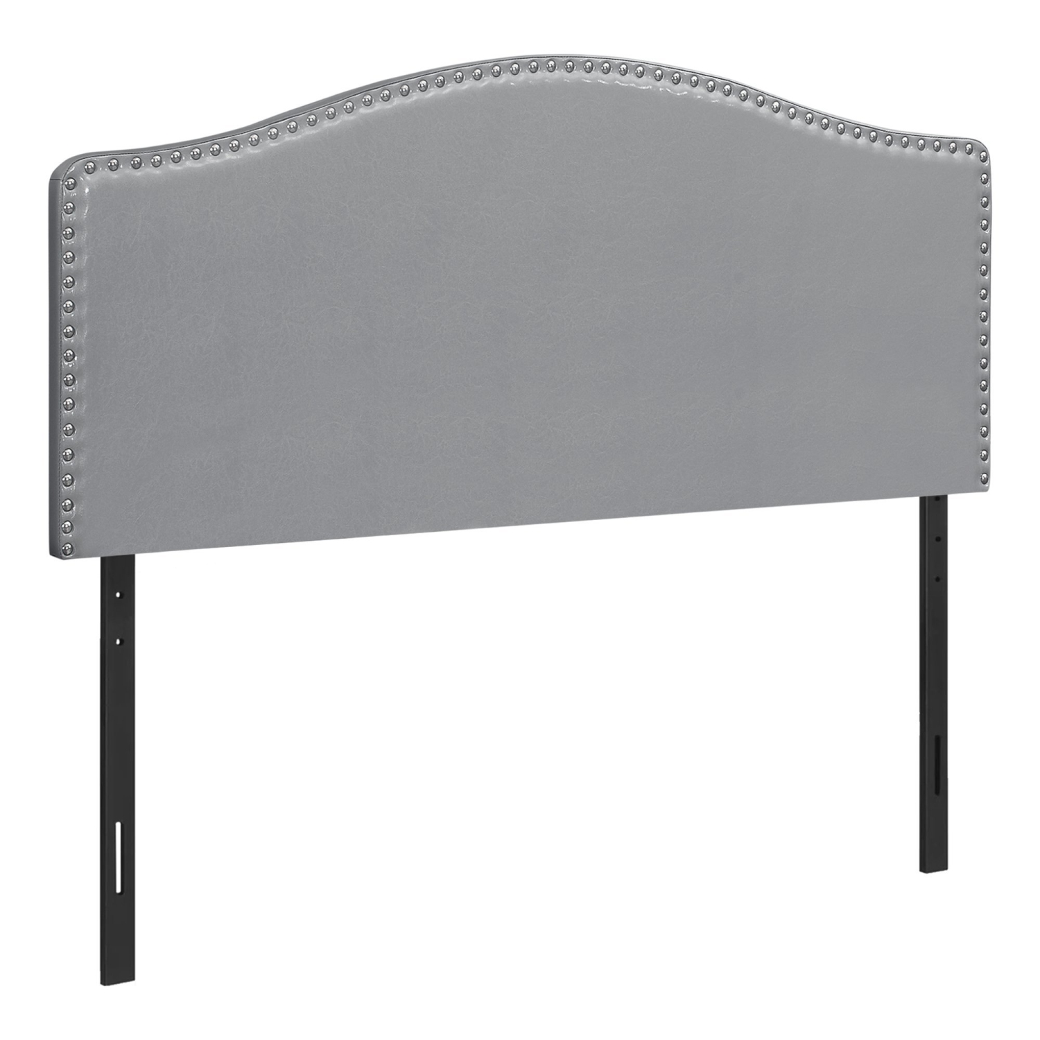 Monarch Specialties I 6011Q Lit - Queen / Tête De Lit Seulement Similicuir Gris