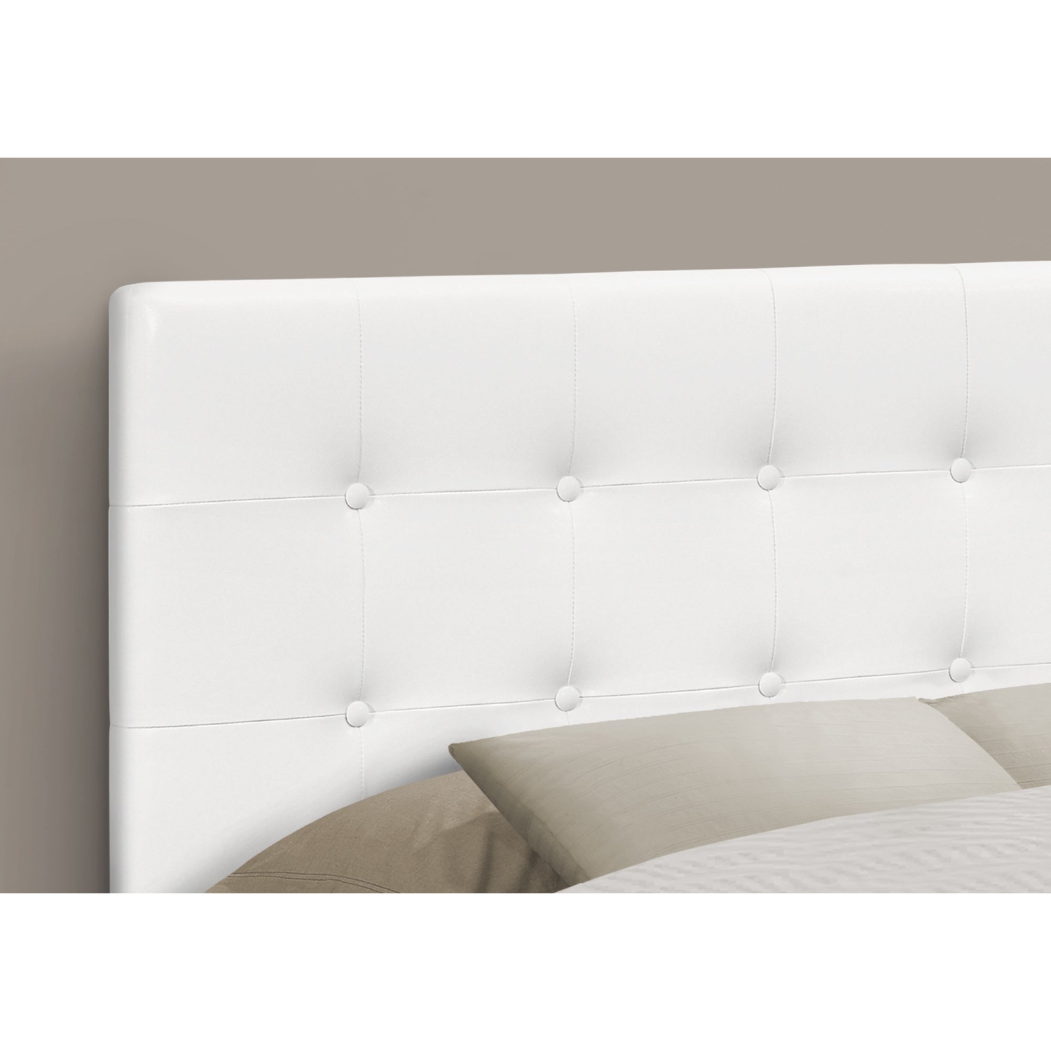 Monarch Specialties I 6002F Lit - Double / Tête De Lit Seulement Similicuir Blanc
