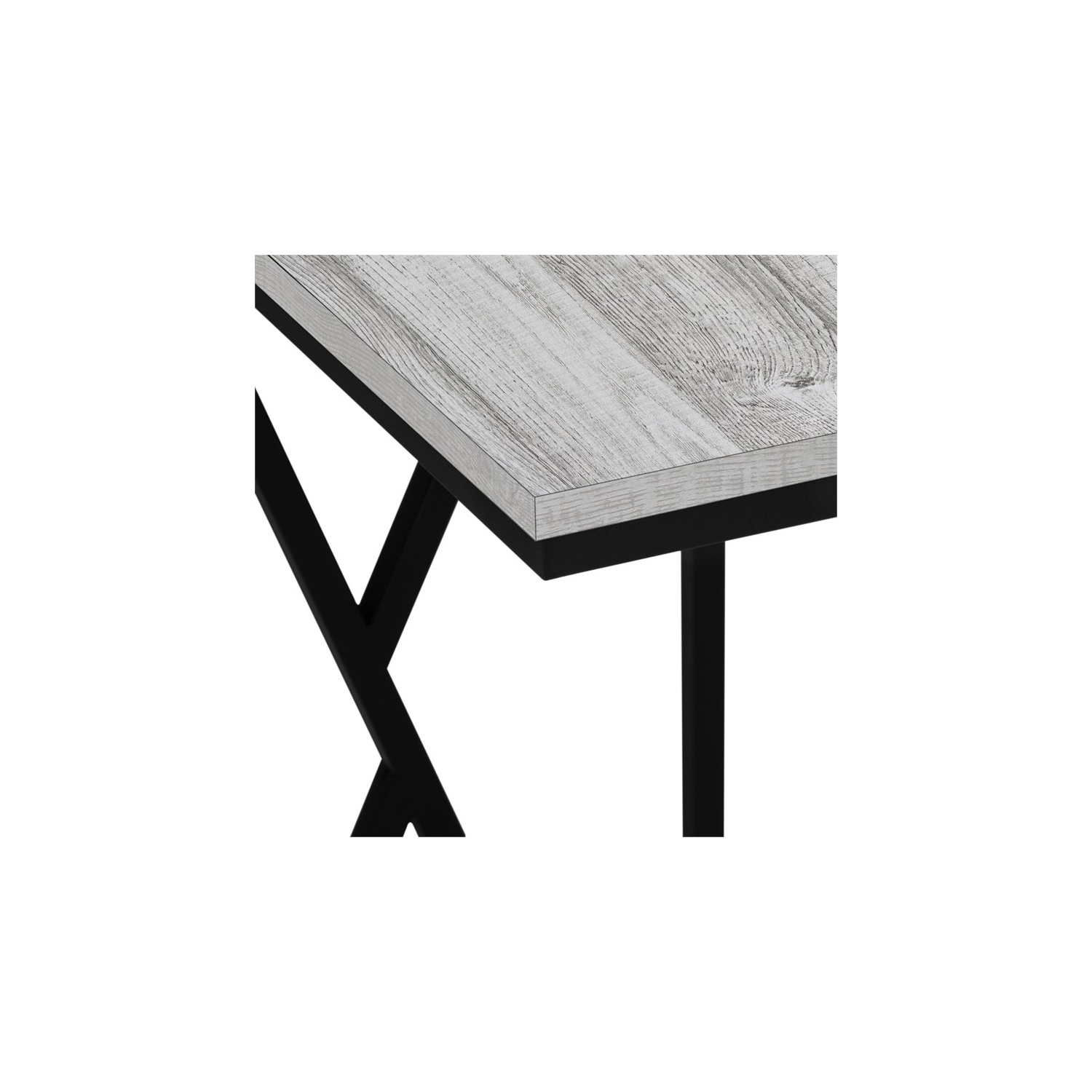 Monarch Specialties I 3248 Accent Table - 25" High / Grey / Black Metal