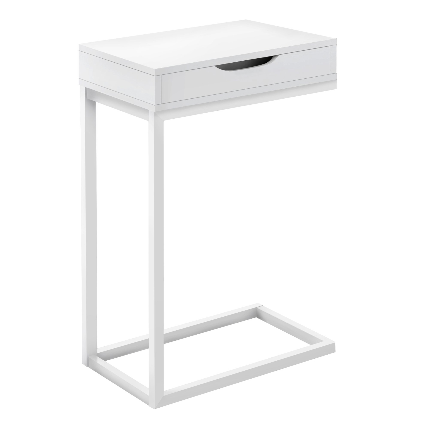 Monarch Specialties I 3601 Accent Table - White / White Metal With A Drawer