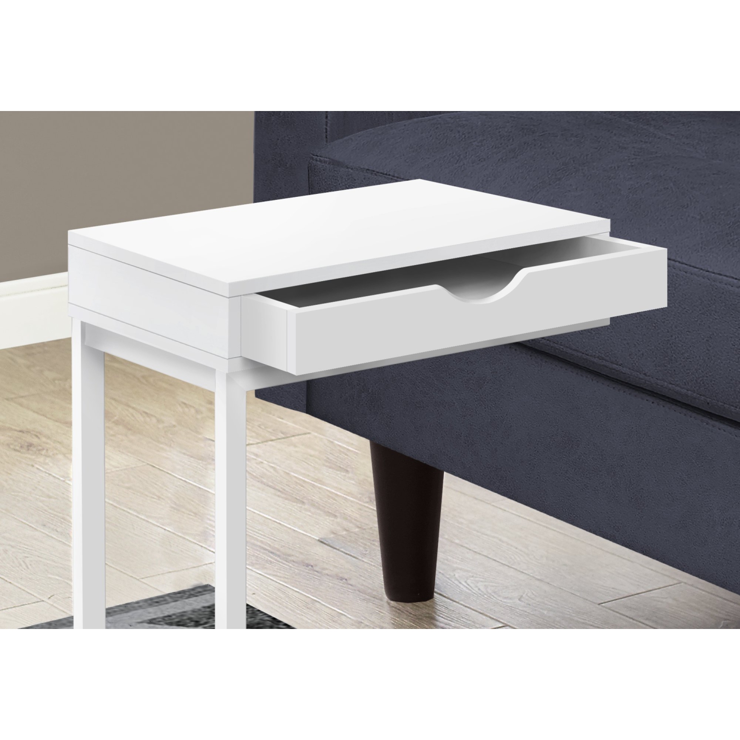 Monarch Specialties I 3601 Accent Table - White / White Metal With A Drawer