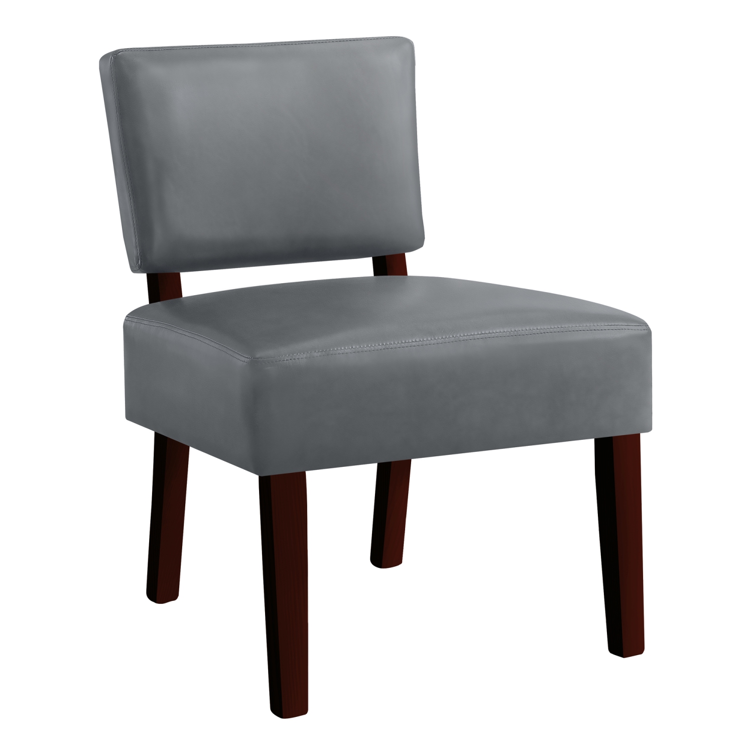 Monarch Specialties I 8299 Accent Chair - Grey Leather-look Fabric