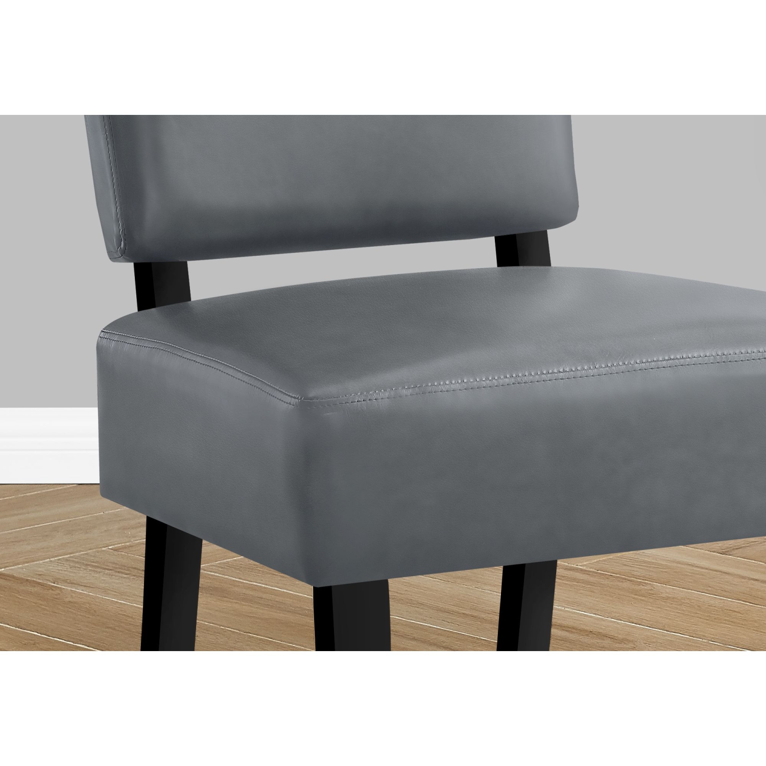 Monarch Specialties I 8299 Accent Chair - Grey Leather-look Fabric