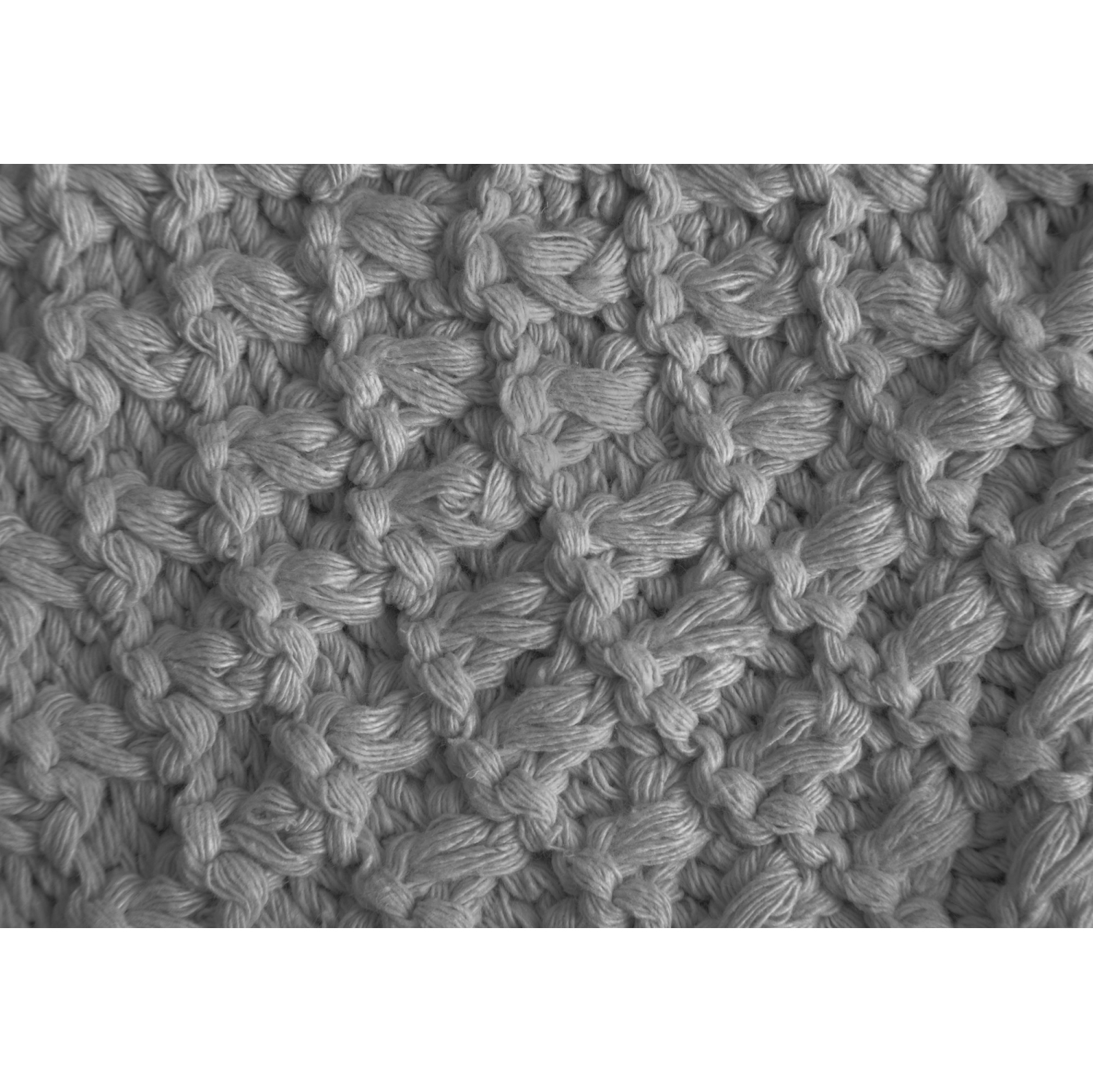 Monarch Specialties I 9013 Ottoman - Grey Knit / Natural Wood Legs