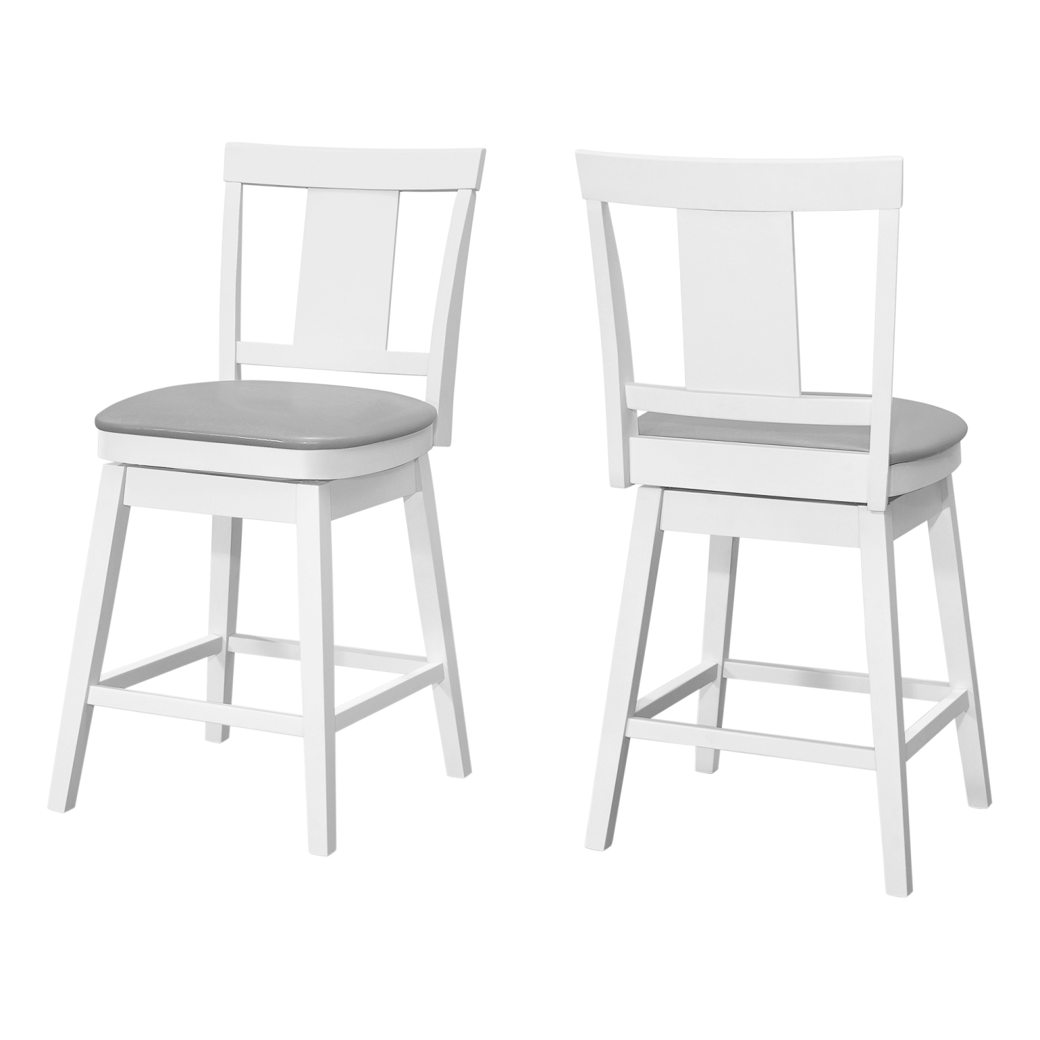 Monarch Specialties I 1233 Barstool - 2pcs / 39" High / White / Swivel Counter Height