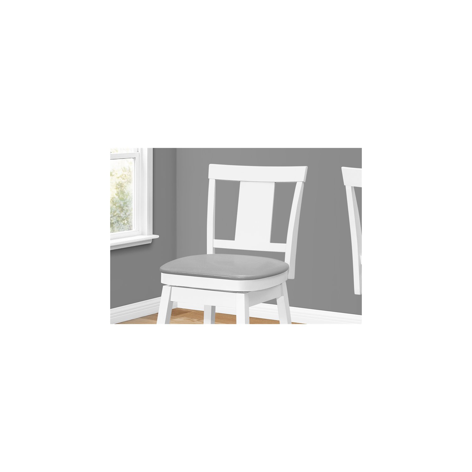 Monarch Specialties I 1233 Barstool - 2pcs / 39" High / White / Swivel Counter Height