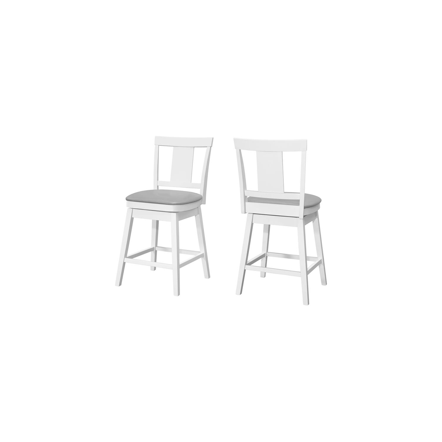 Monarch Specialties I 1233 Barstool - 2pcs / 39" High / White / Swivel Counter Height