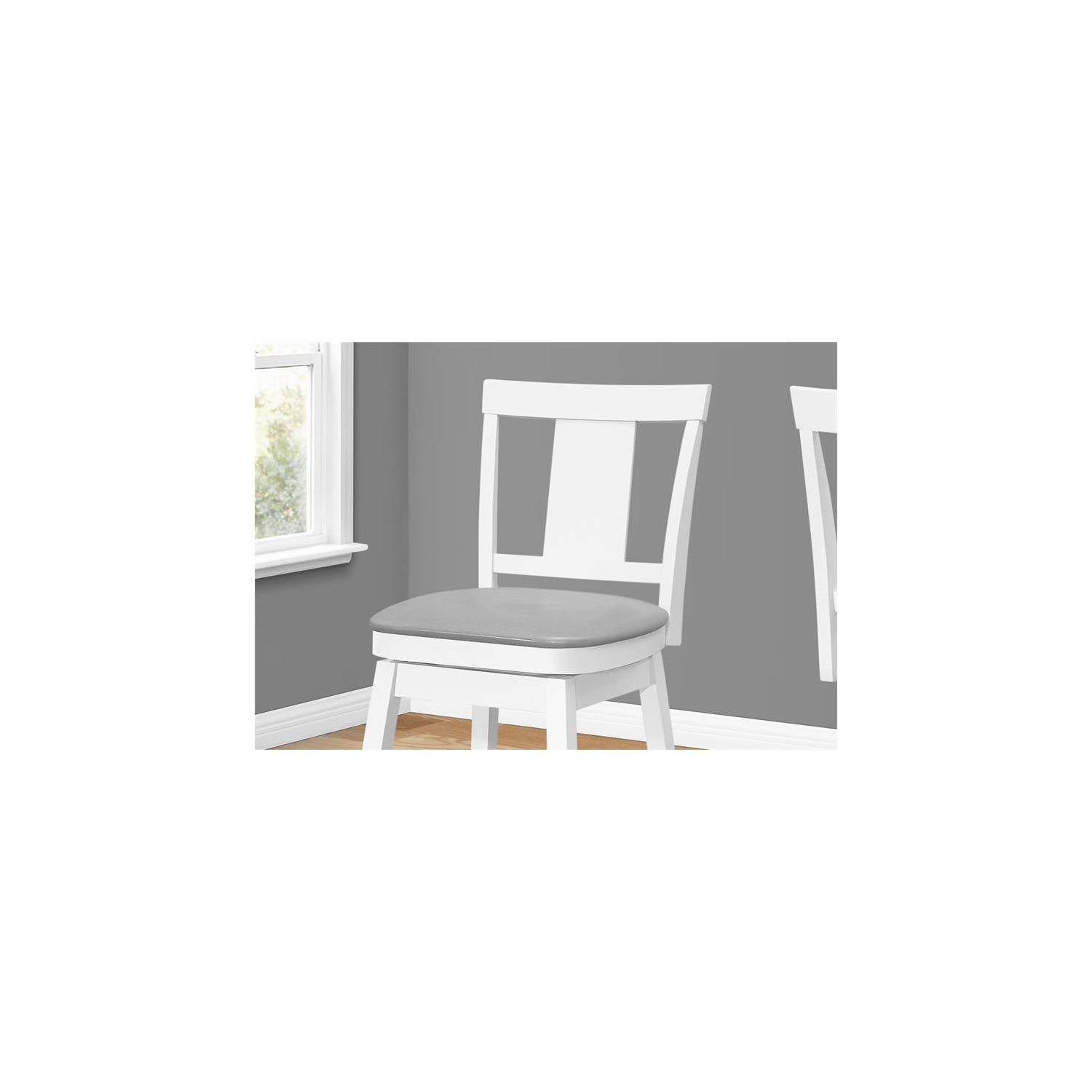 Monarch Specialties I 1233 Barstool - 2pcs / 39" High / White / Swivel Counter Height