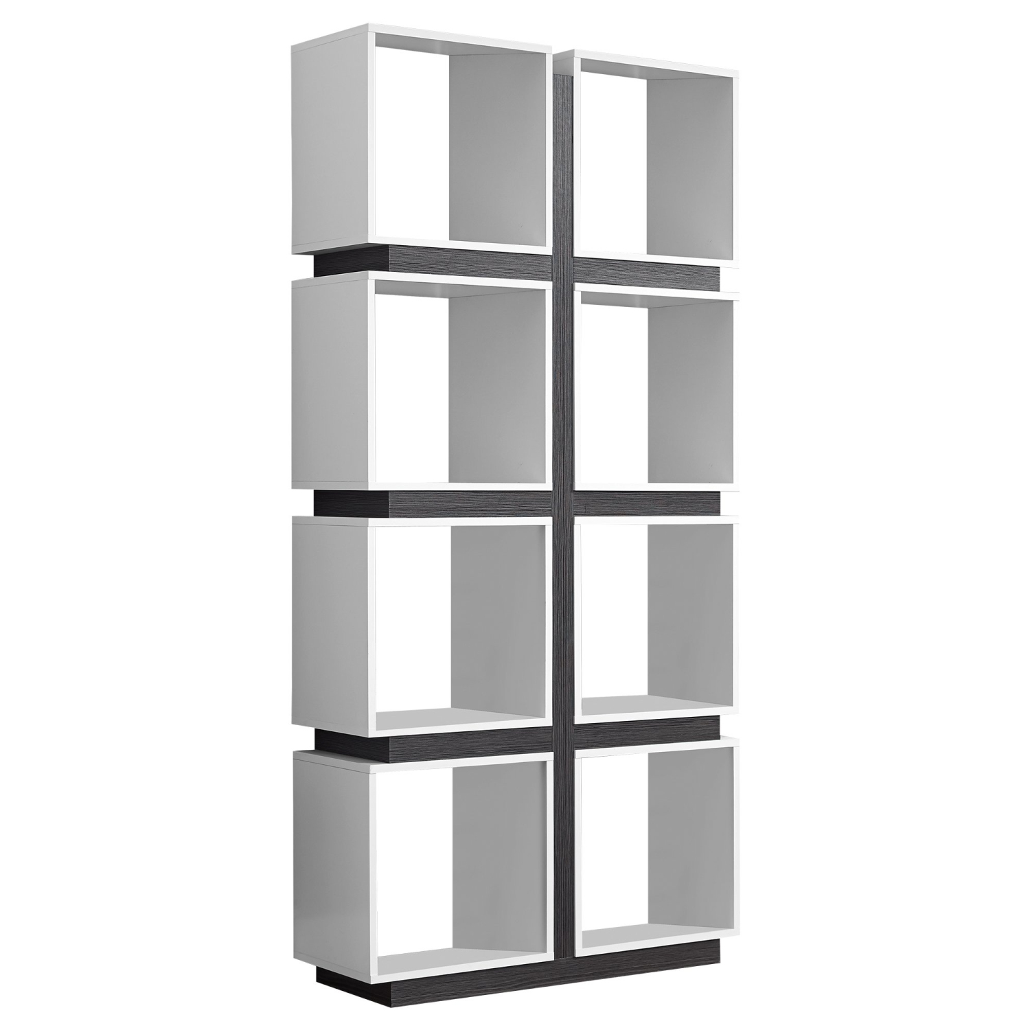Monarch Specialties I 7076 Bookcase - 71" High / White / Grey